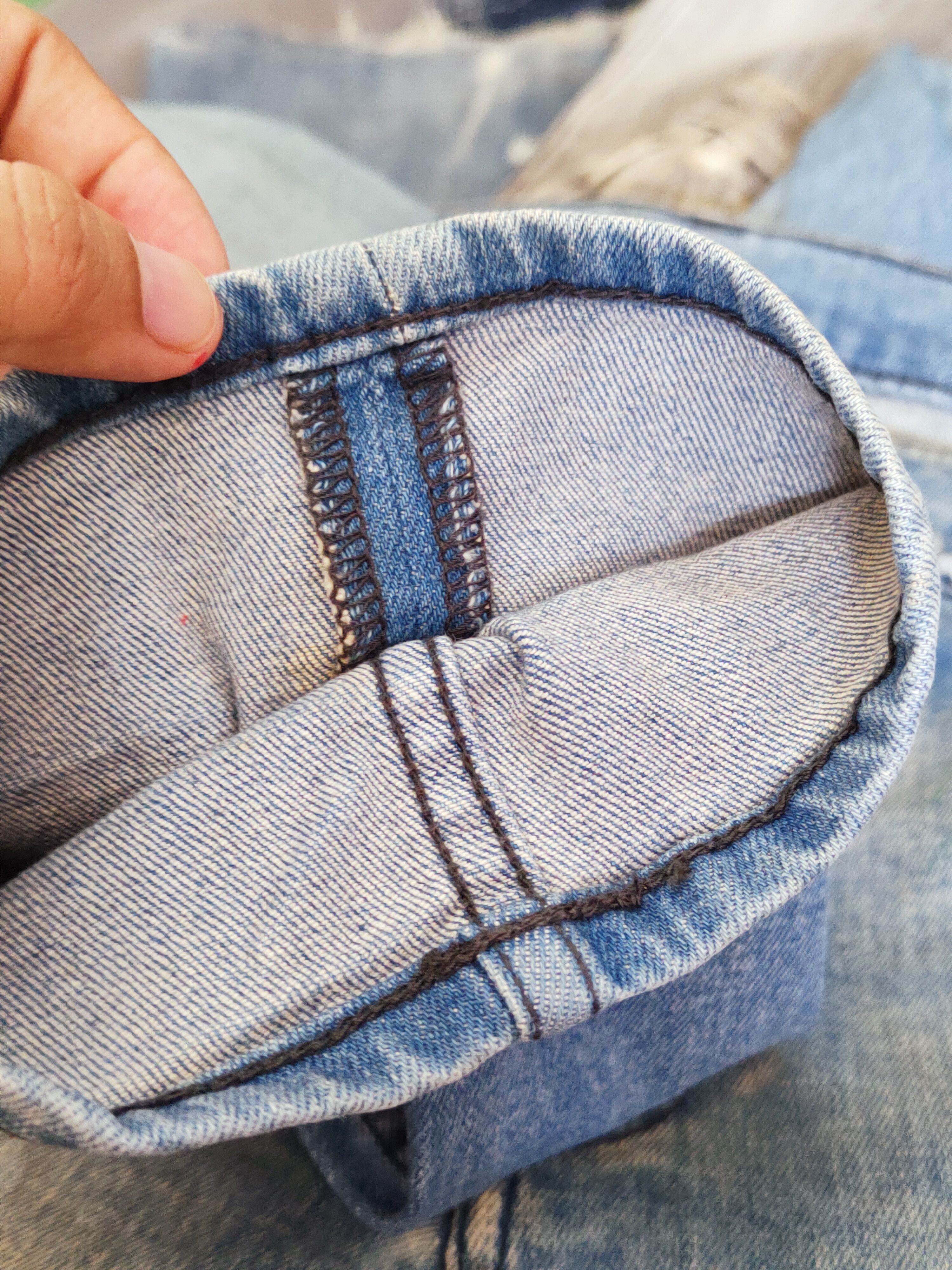 Vintage Mister Hollywood Blue Distressed Ripped Skinny Jeans #W659 Size US 34 / EU 50 - 12 Thumbnail