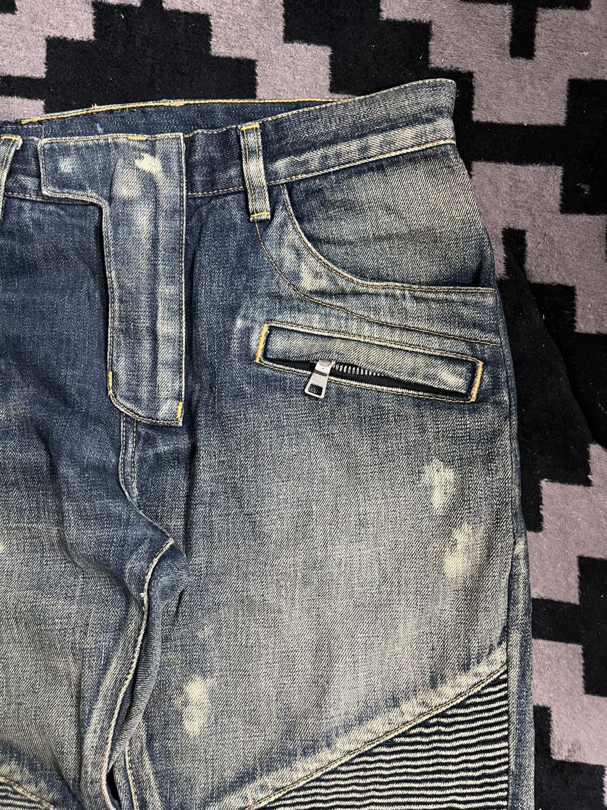 Balmain Mudwash biker jeans Size US 32 / EU 48 - 5 Thumbnail