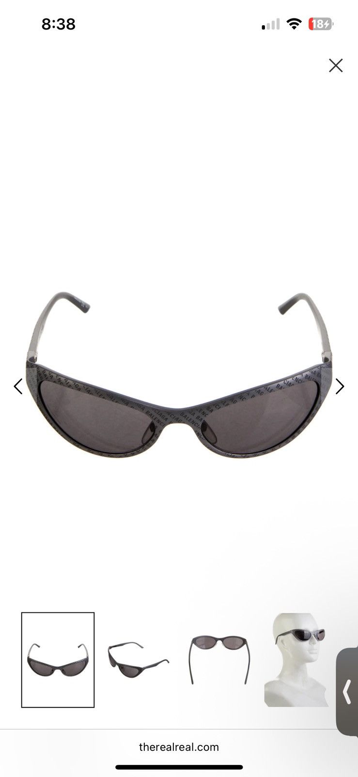 Balenciaga Balenciaga engraved silver glasses Size ONE SIZE - 2 Thumbnail
