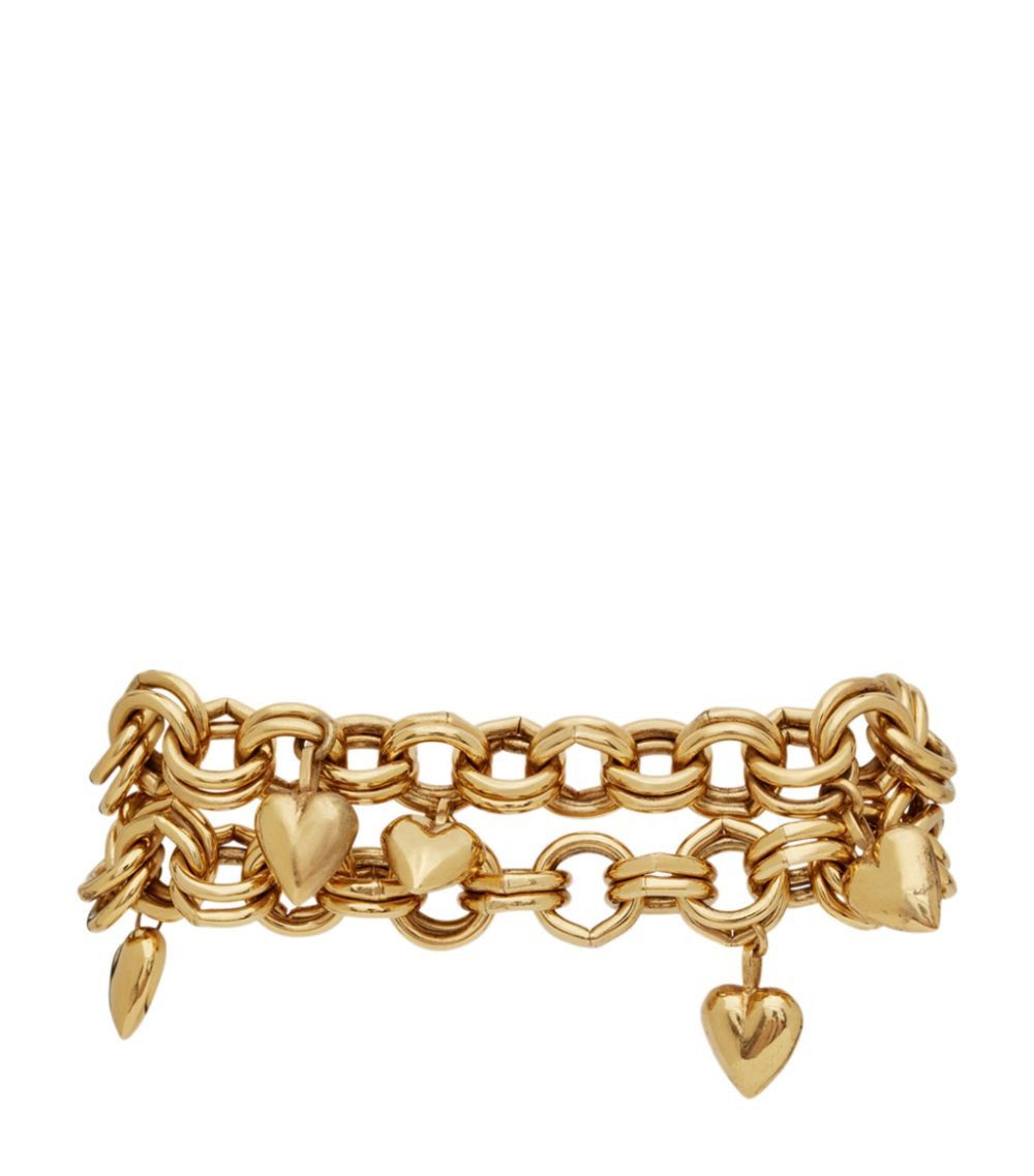 Saint Laurent Paris o1b1hav110924 Size: OS / Chain Heart Charm Bracelet Golden Size ONE SIZE - 1 Thumbnail