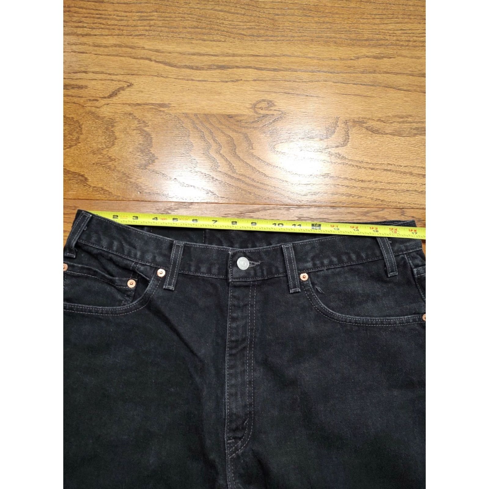Levi's VINTAGE Levi's 550 Jeans Mens Relaxed Tapered Black Denim 34x35 36x36 Fit 550 Portal USA Logo 5-Pocket Jeans Mens Size US 36 / EU 52 - 5 Thumbnail