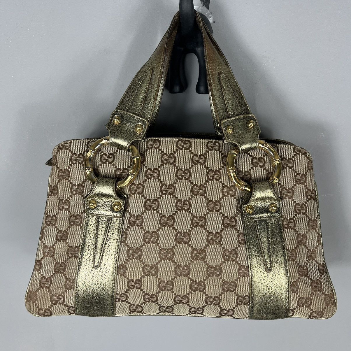 Gucci Bag Brown Gold Luxury Vintage Style Monogram