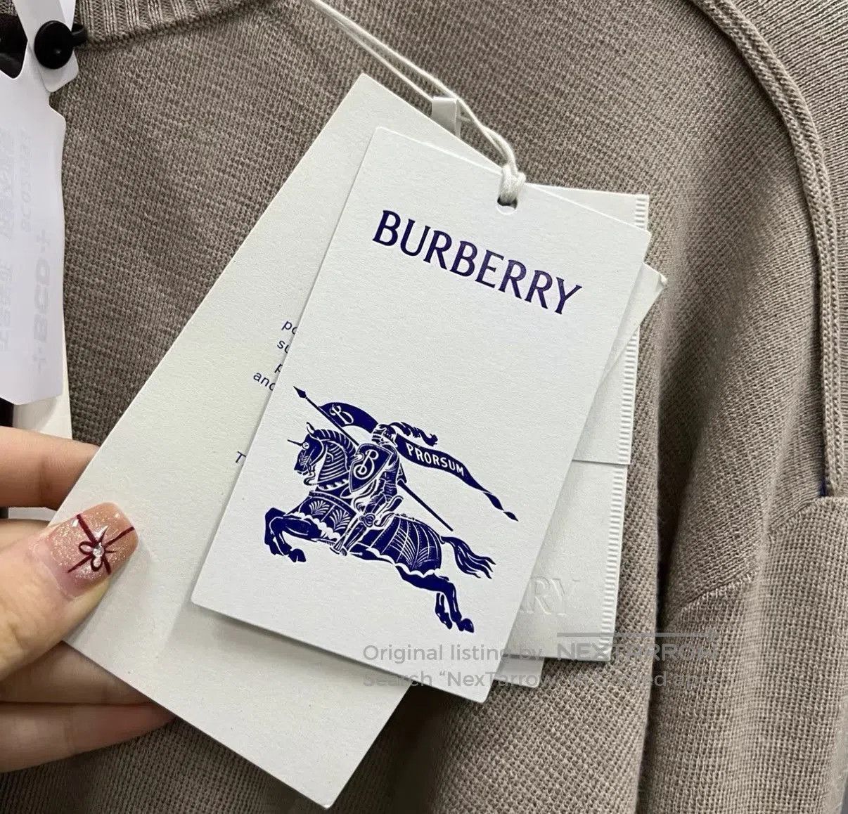 Burberry Beige Long Sleeve Knit Sweater. Size US L / EU 52-54 / 3 - 5 Thumbnail
