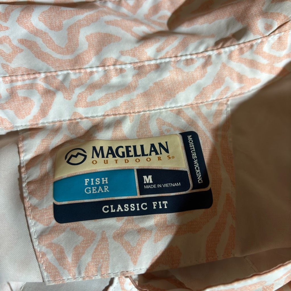Other Magellan Classic Fit Henley Fish Gear Long Sleeve Top Orange White Medium Preppy Size M / US 6-8 / IT 42-44 - 3 Thumbnail