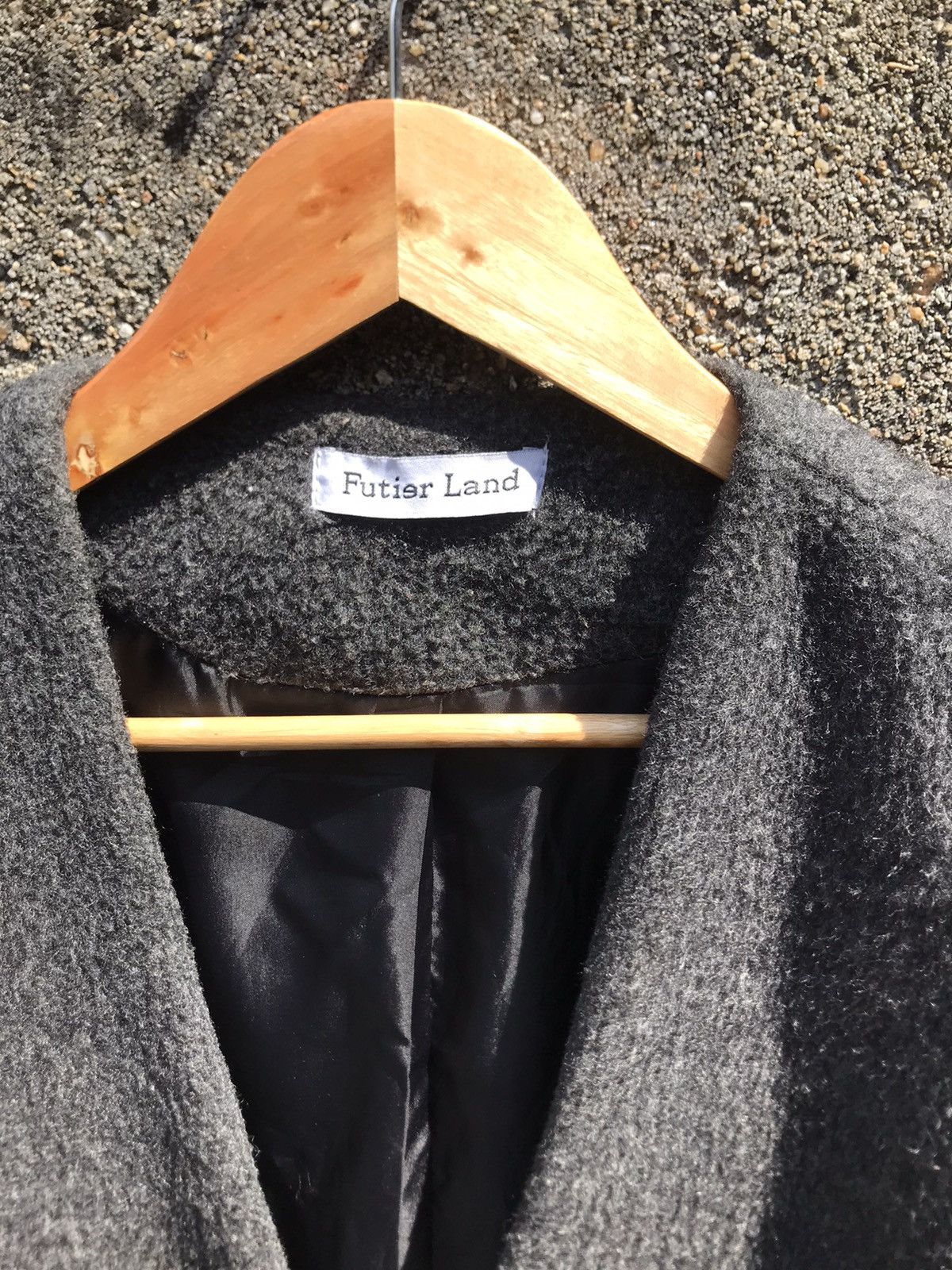 Japanese Brand × Other × Vintage Futisr Land Grey Wool Long Coat Faux Fur Pocket Size M / US 6-8 / IT 42-44 - 5 Thumbnail