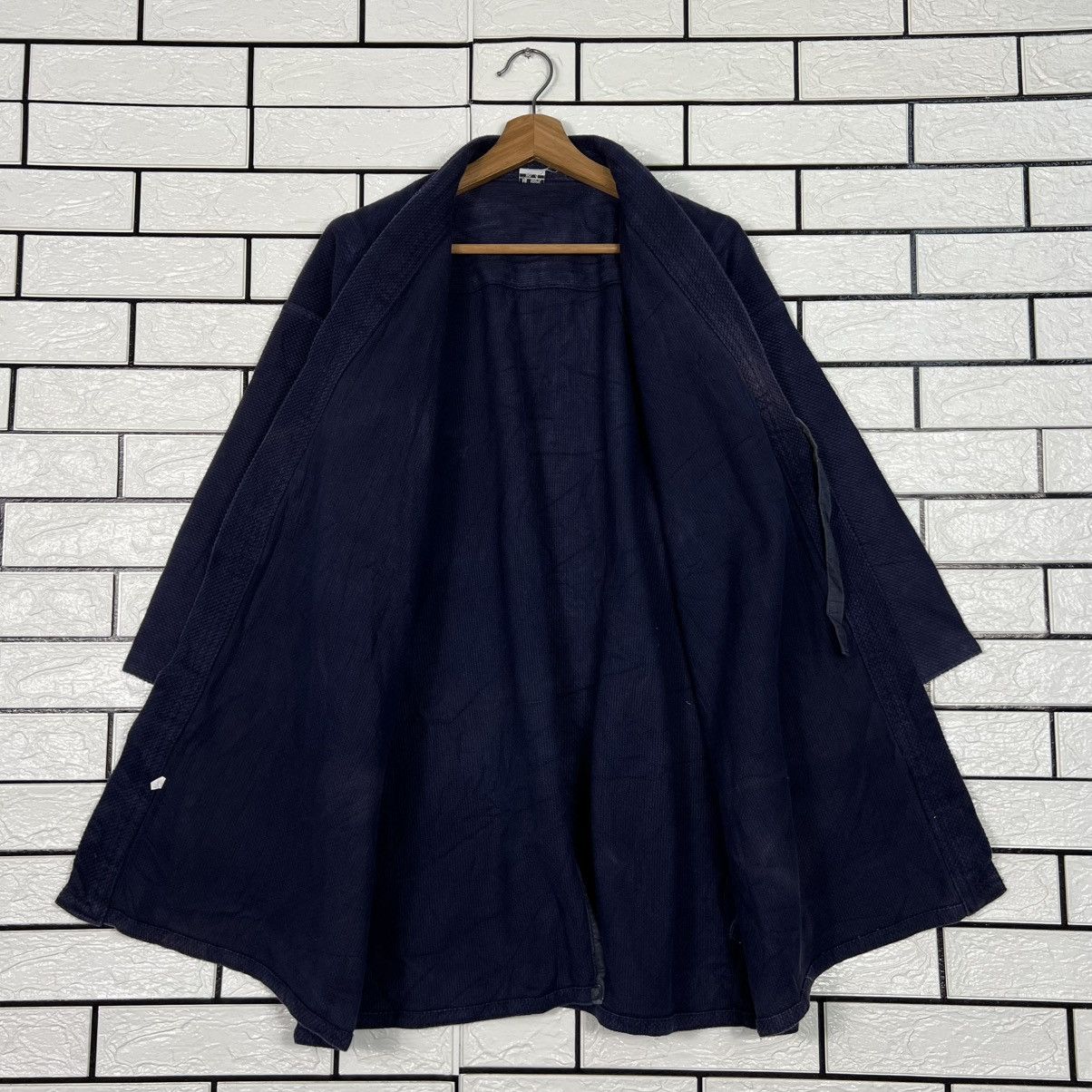Vintage Japan Indigo Blue Sashiko Thick Weave Kimono #4154-C190 Size US L / EU 52-54 / 3 - 10 Thumbnail