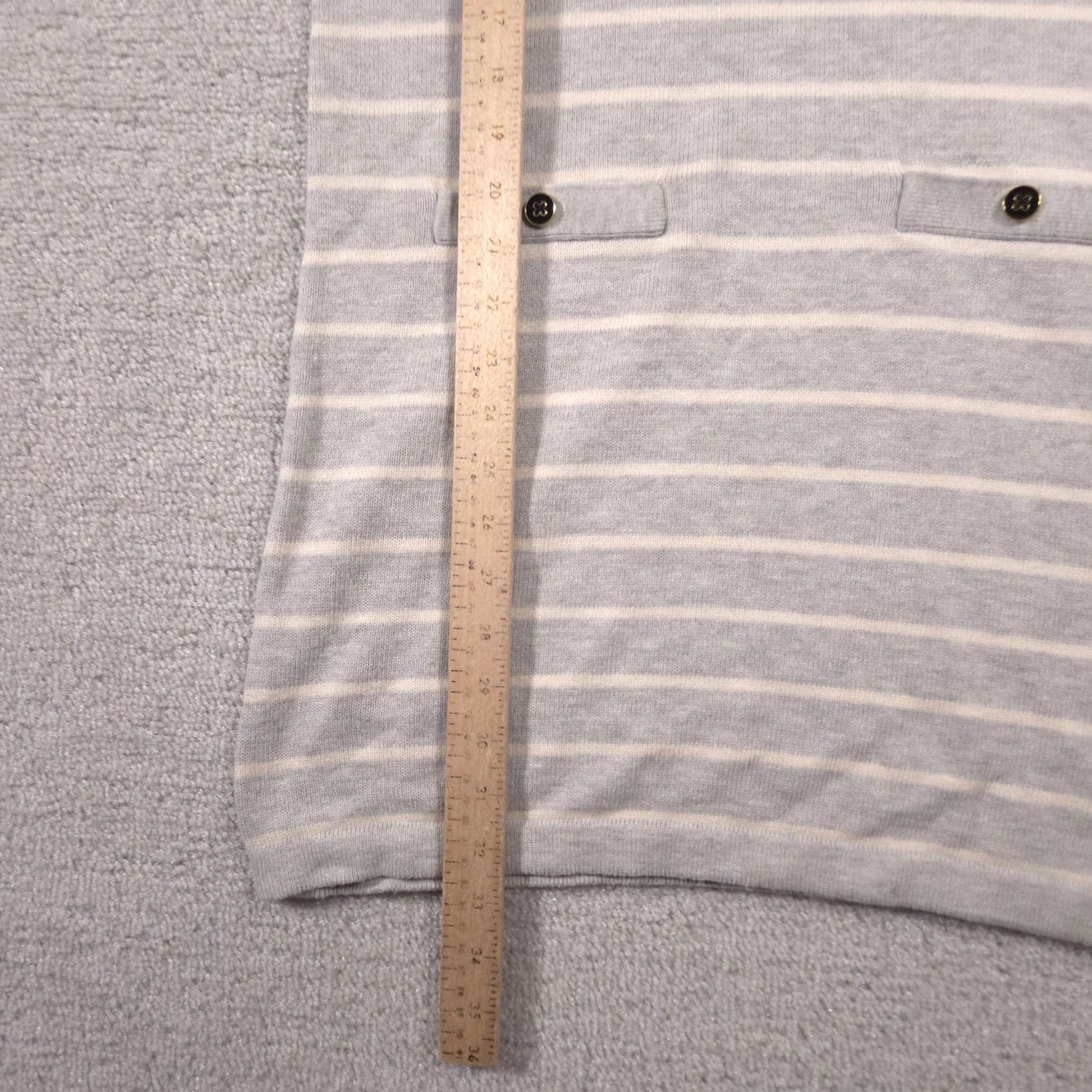 Banana Republic Banana Republic Sweater Dress Womens Medium Gray White Striped Knit Short Sleeve Size M / US 6-8 / IT 42-44 - 7 Thumbnail
