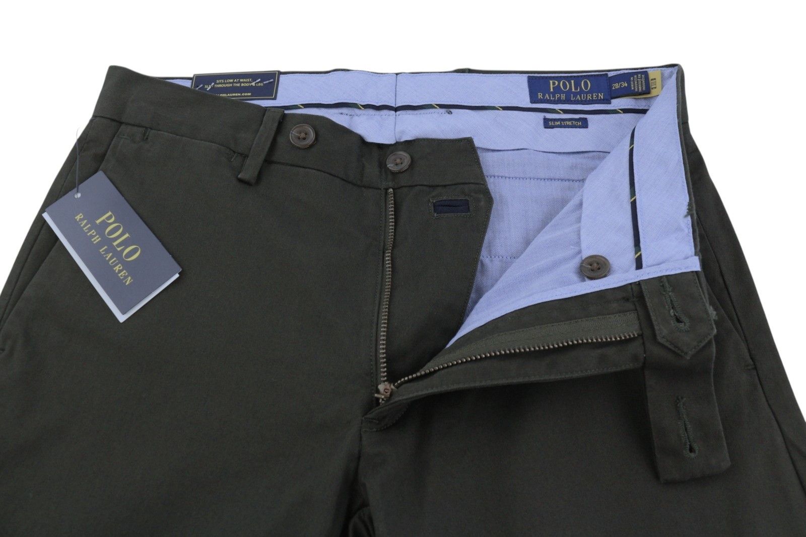 Ralph Lauren W28/L34 Brown Chino Slim Stretch Low Waist Trousers 87040 Size US 28 / EU 44 - 4 Thumbnail