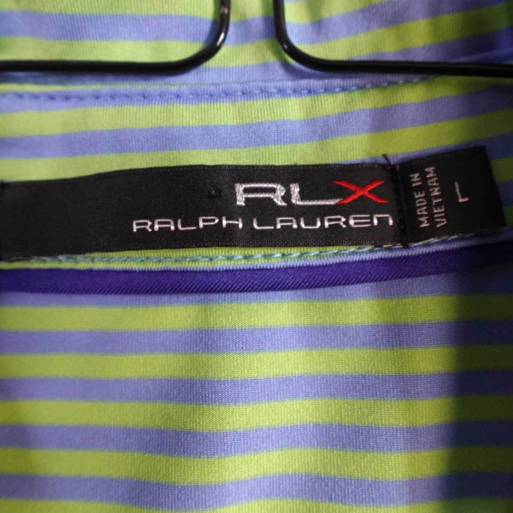 Vintage RLX Polo Shirt L Golf Striped Performance Green Blue Men Polo Size US L / EU 52-54 / 3 - 3 Thumbnail