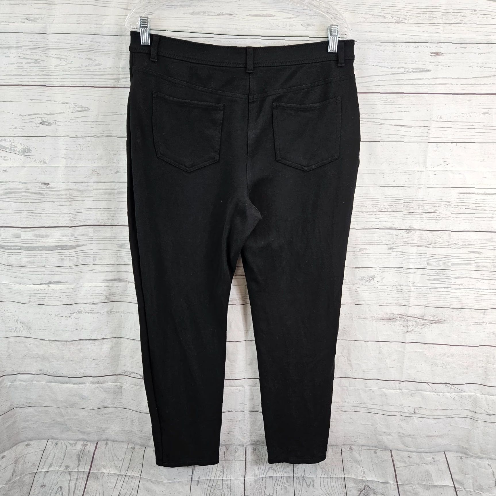 Vintage Chico's So Slimming Womens Ponte Knit Ankle Pants Sz 12 Short Black High Rise Size 34" / US 12 / IT 48 - 3 Thumbnail