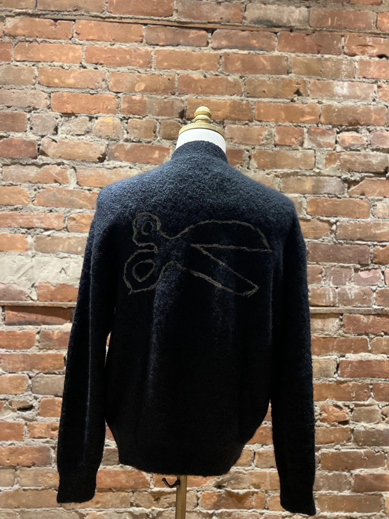 DENHAM Denham “Scissor” Bouclé Knit Cashmere Cardigan – Black Size US M / EU 48-50 / 2 - 5 Thumbnail