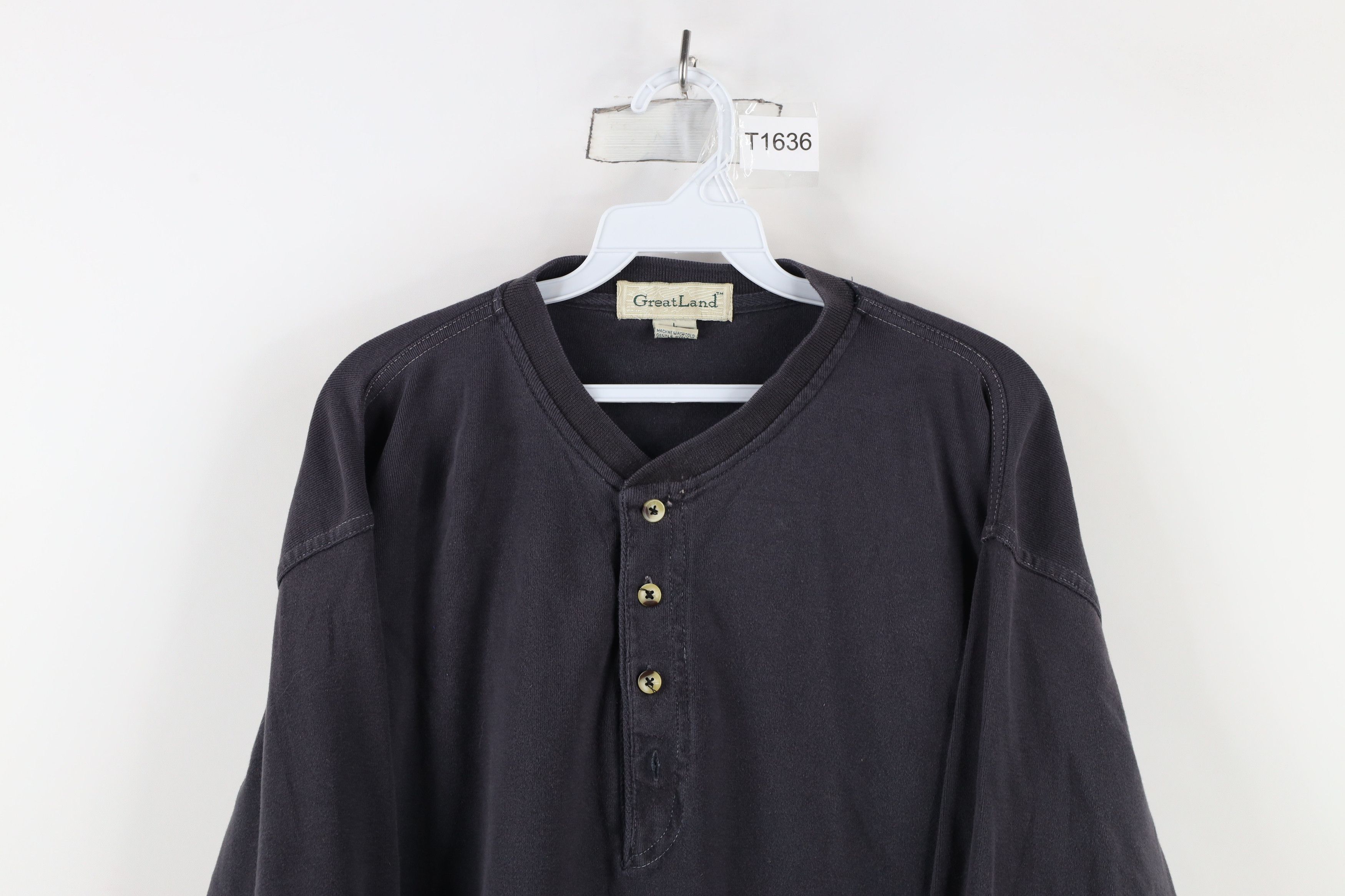 Vintage Vintage 90s Streetwear Blank Heavyweight Long Sleeve T-Shirt Size US L / EU 52-54 / 3 - 2 Thumbnail