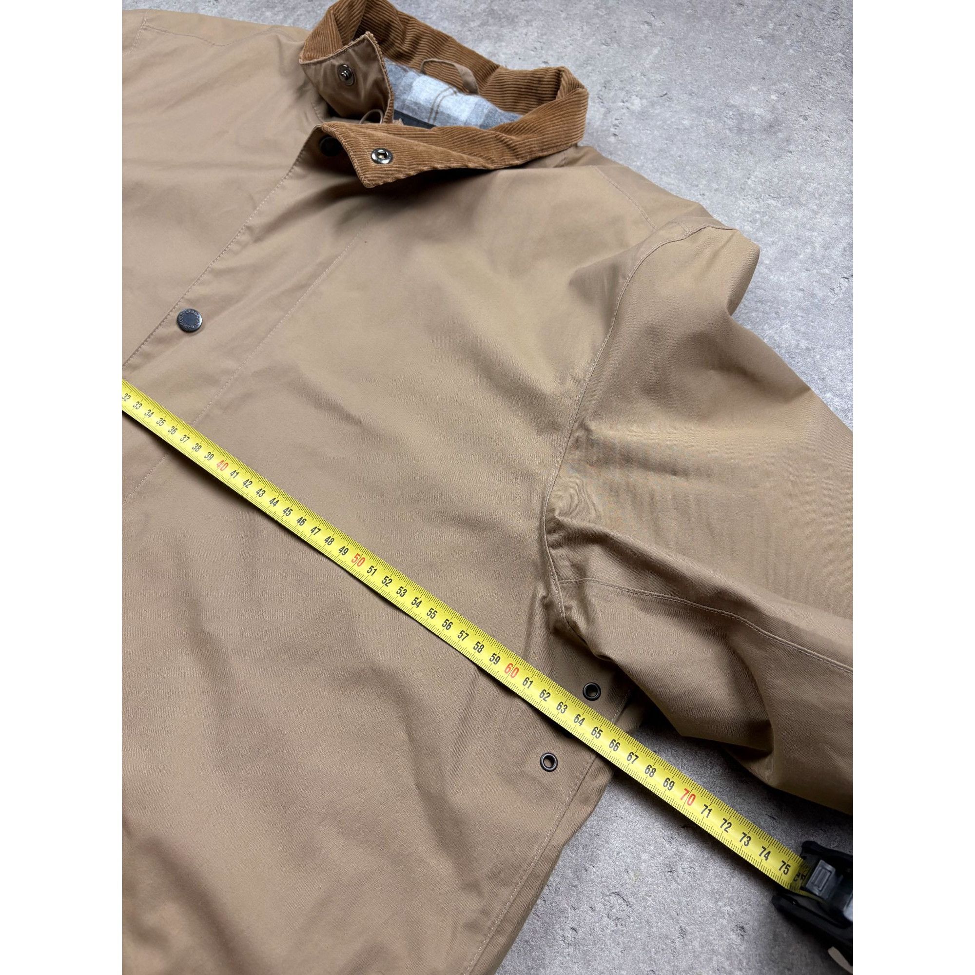 Barbour Barbour Mens Beige Waxed Cotton Jacket W/ Corduroy Collar & Size US XXL / EU 58 / 5 - 14 Thumbnail