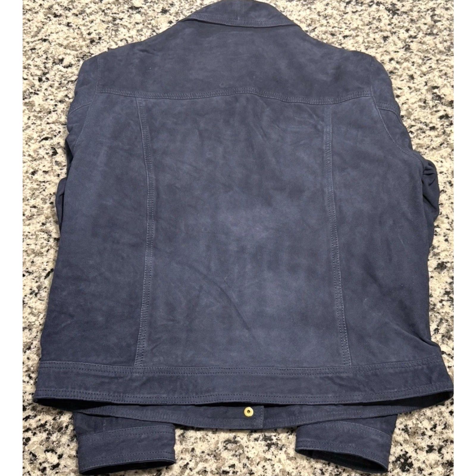 J.McLaughlin J.McLaughlin Jacket Women M Blue Goat Suede Leather Snaps Solid Basic Fall Winter Size M / US 6-8 / IT 42-44 - 7 Thumbnail