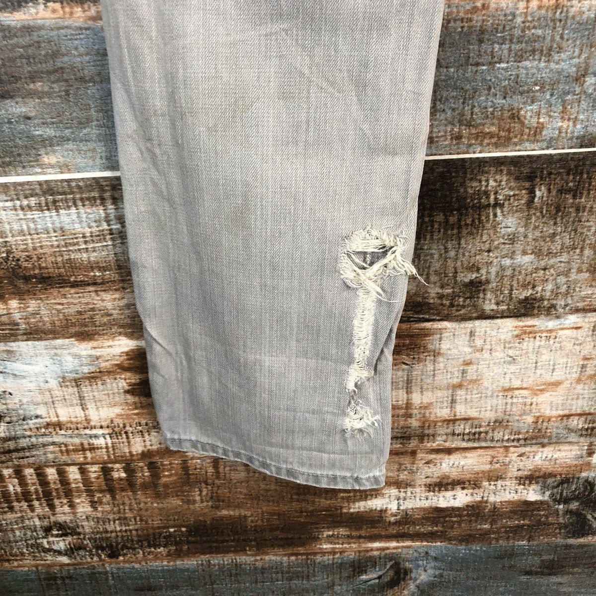 Japanese Brand DL Gennaro Jeans Grey Distressed Denim Pants #C102 Size US 27 - 21 Thumbnail