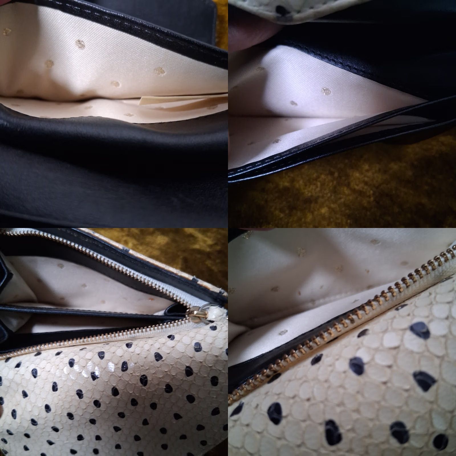 Vintage VINTAGE kate spade new york Kennedy Street Snake Wallet Trifold Ivory Black Dots Leather Woman Wallet Size ONE SIZE - 10 Thumbnail