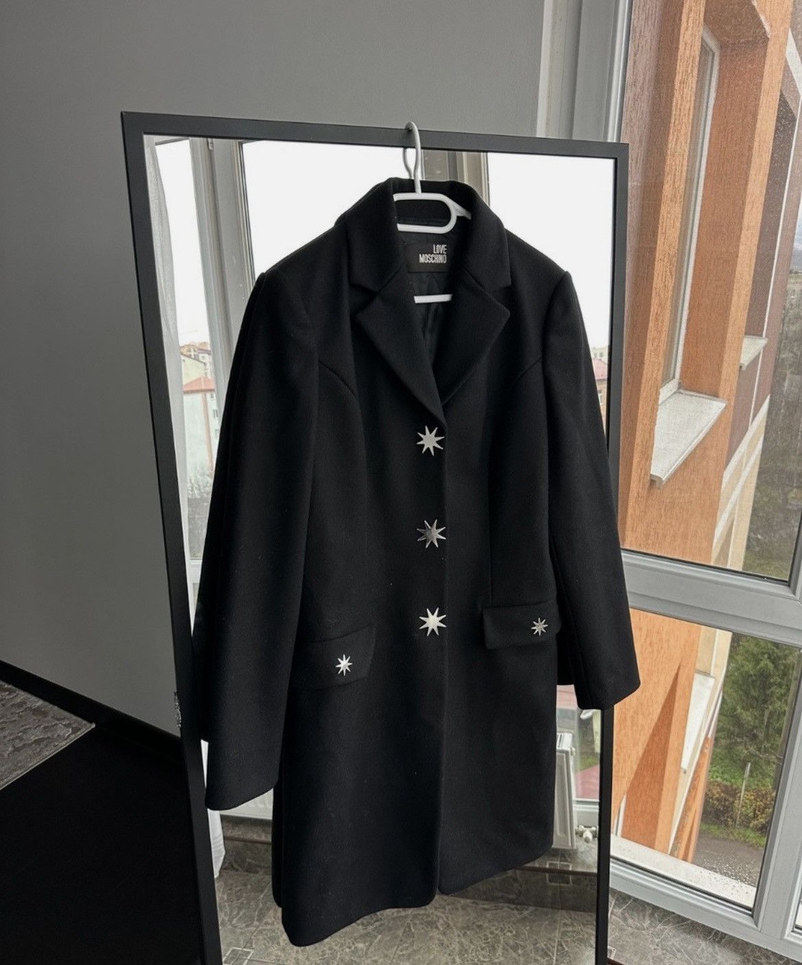 Love Moschino Love Moschino Virgin Wool Coat with Star Metal Buttons Size L / US 10 / IT 46 - 1 Thumbnail