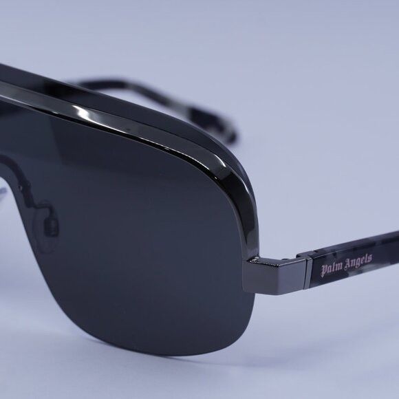 Palm Angels Palm Angels PERI10I KING 7607 Sunglasses Black Shield Frame Size ONE SIZE - 10 Thumbnail