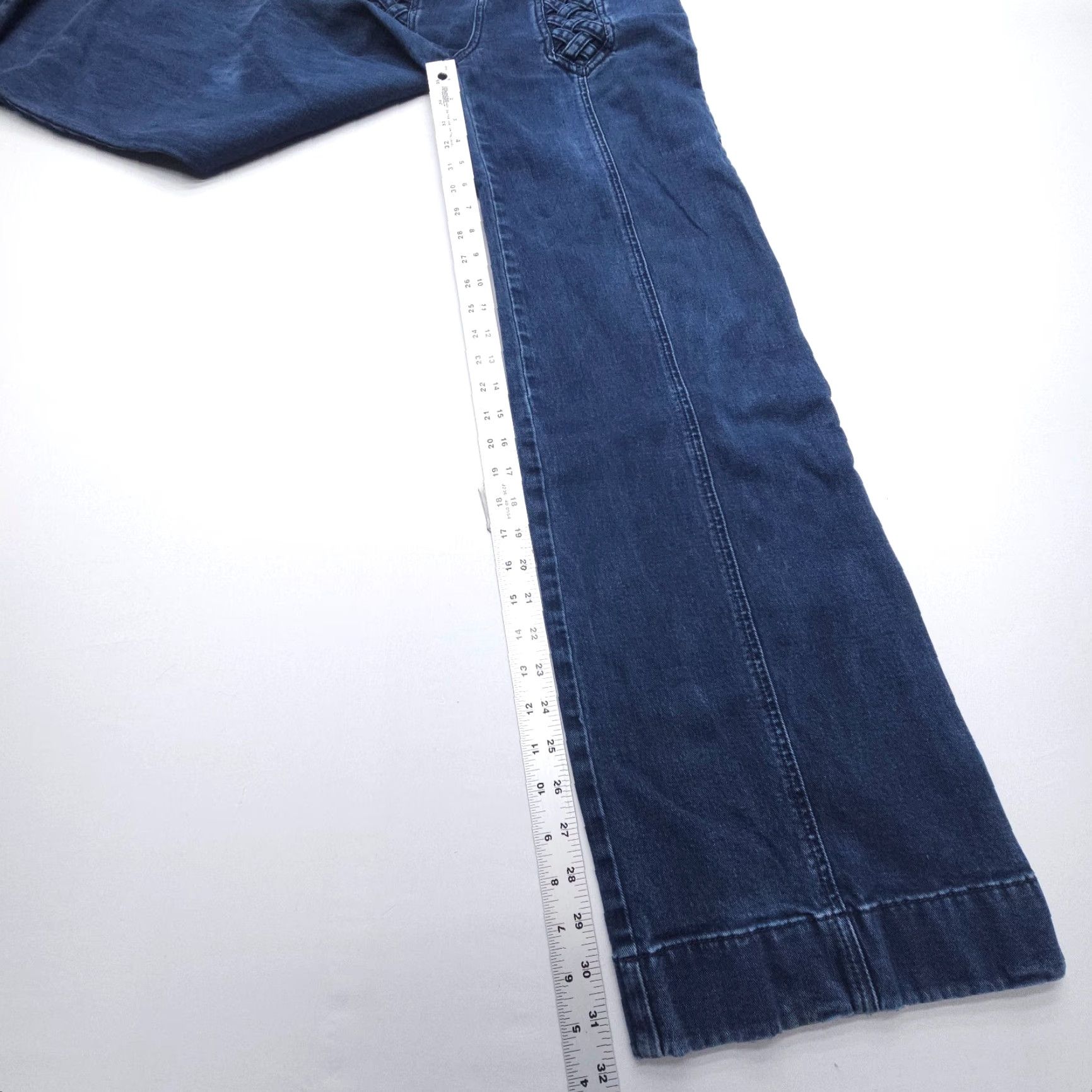 Flux Lux Jeans Dark Wash High Rise Wide-Leg 6 Boho Vintage Hippie Festival Women Jeans Size 6 Lux Dark Wash Bohemian 2000s Size 28" / US 6 / IT 42 - 6 Thumbnail