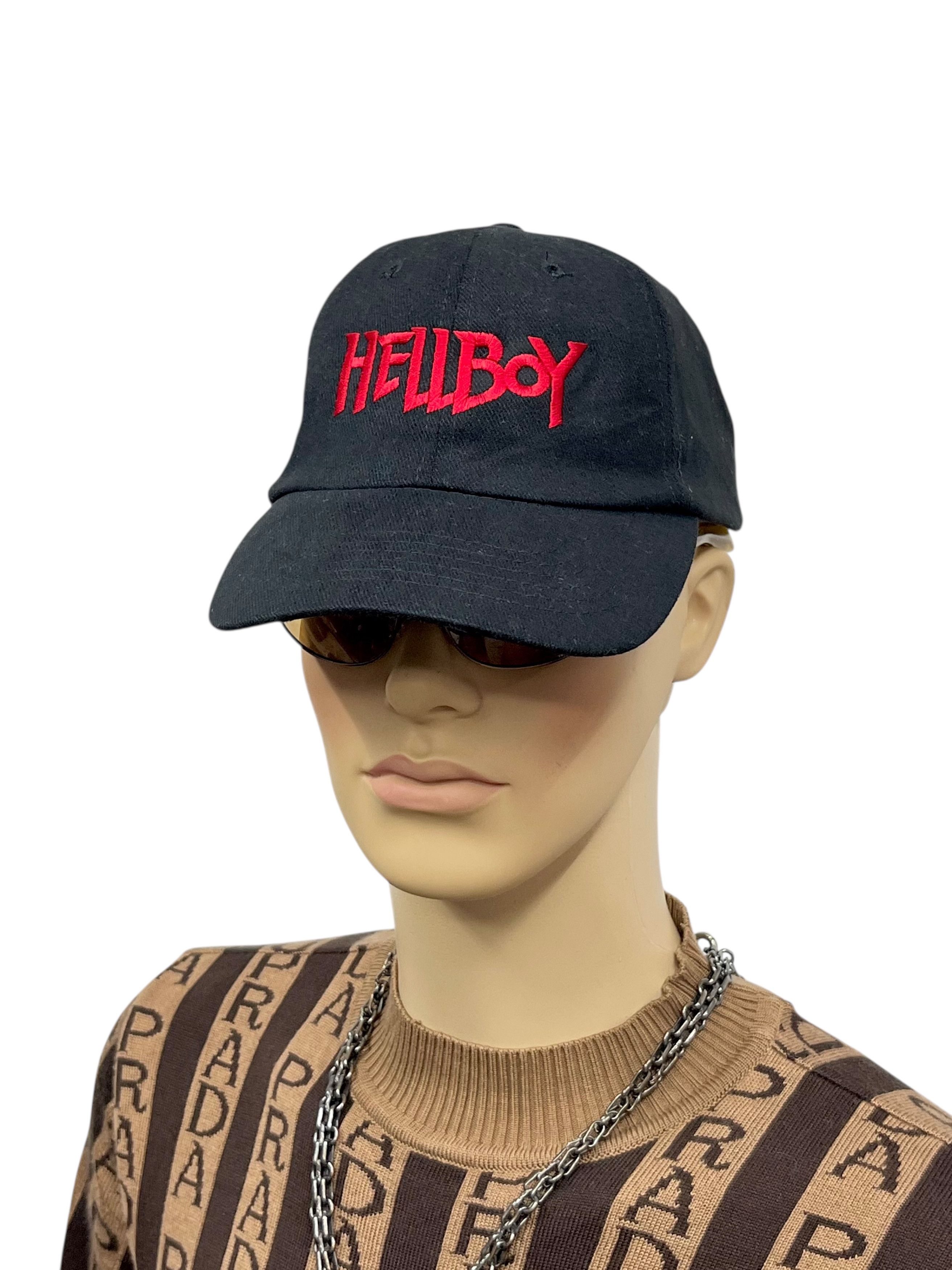 🔥Vintage HELLBOY 2004 Movie Promo Cap Black Red Embroidery