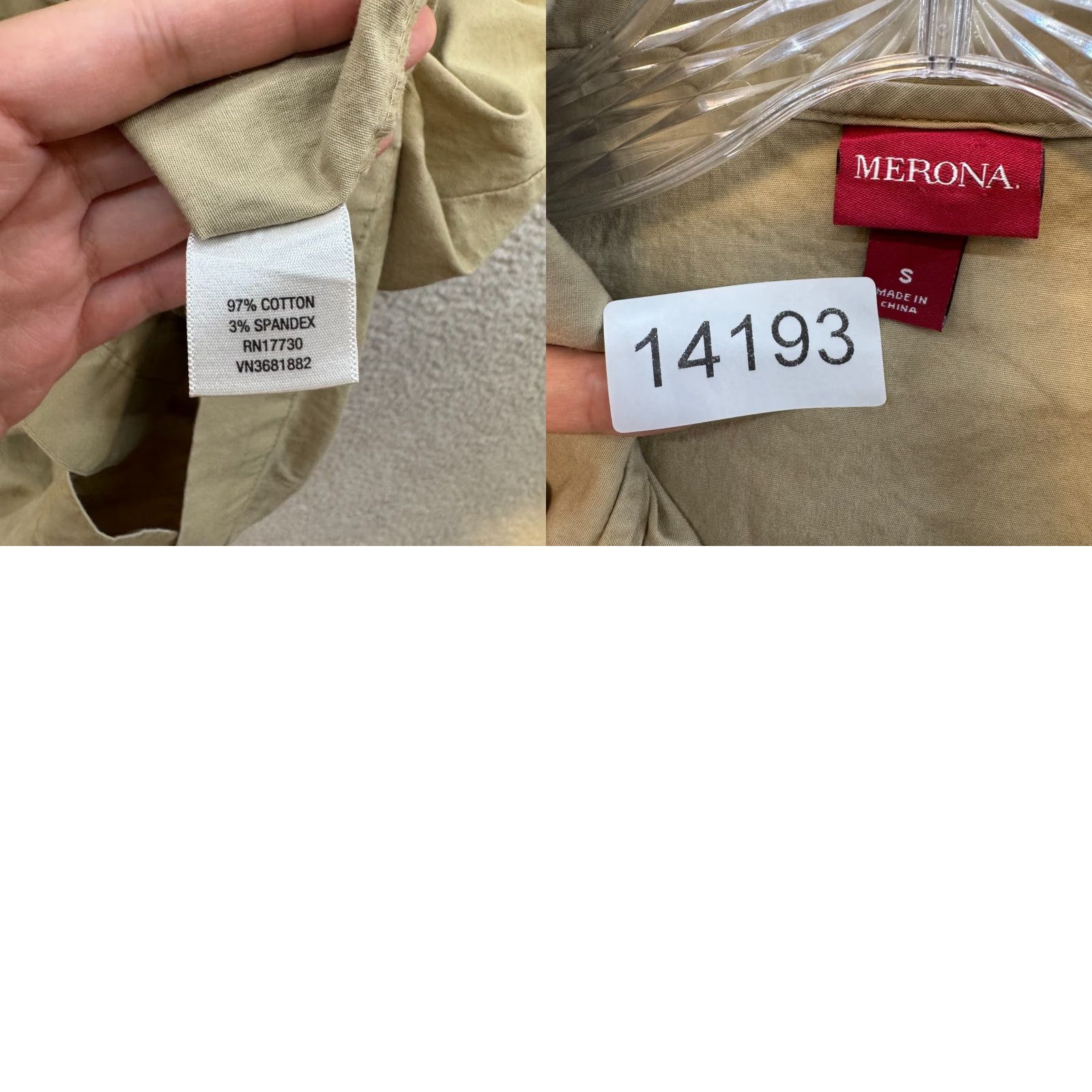 Merona VINTAGE Merona Y2K Shirt Dress Cap Sleeve Khaki Beige Small S Cotton Military/Landgirl Casual Mens? Size S / US 4 / IT 40 - 8 Thumbnail