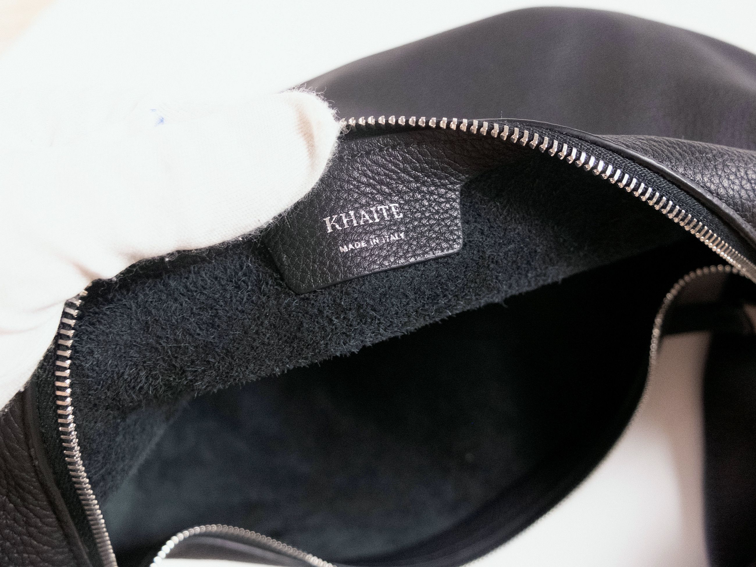 KHAITE KHAITE Olivia medium black grained leather hobo bag Size ONE SIZE - 13 Thumbnail