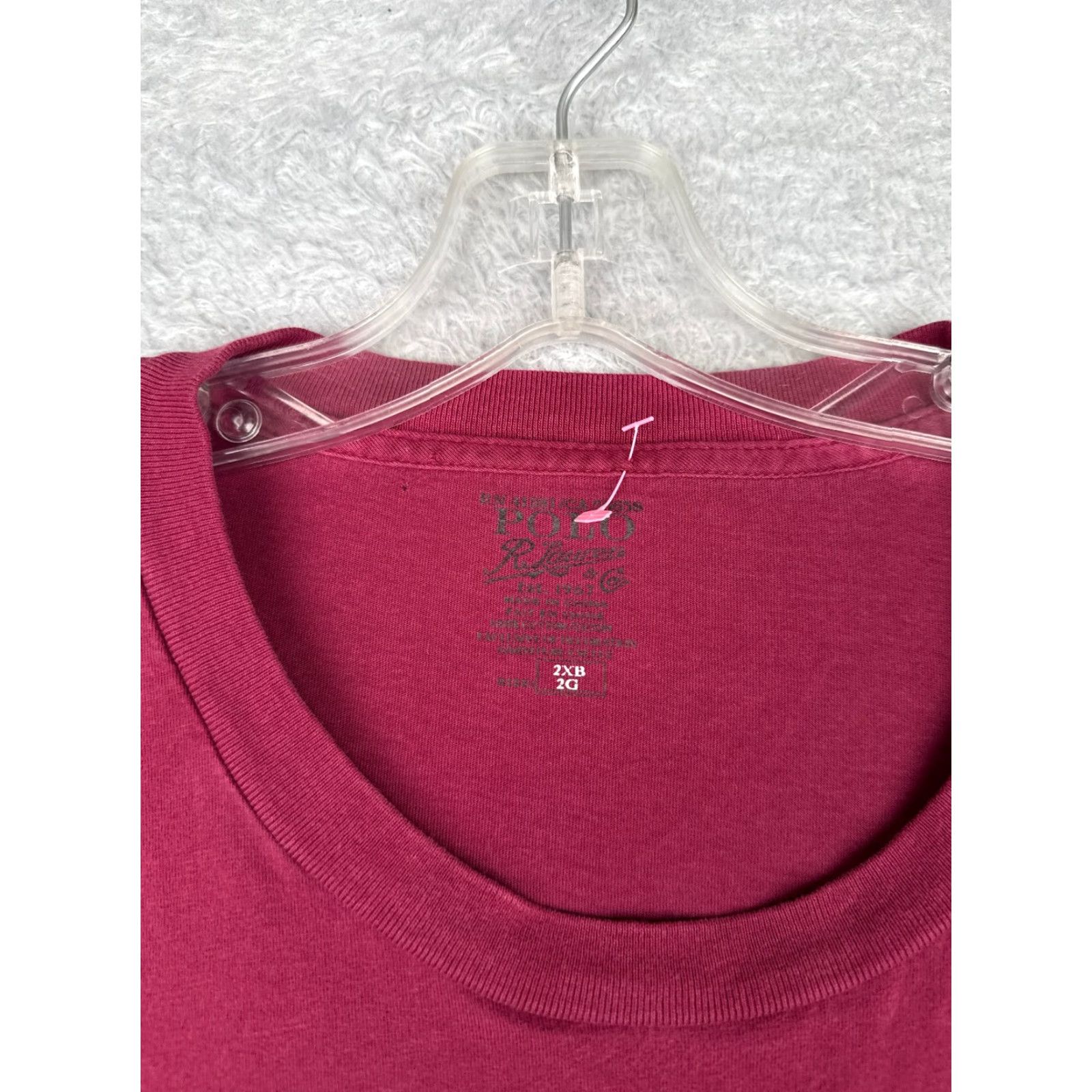 Ralph Lauren VINTAGE Ralph Lauren Polo Shirt Adult 2XL Red 100% Cotton Crew Neck Pocket Big & Tall Men XL-2X Size US XXL / EU 58 / 5 - 7 Thumbnail