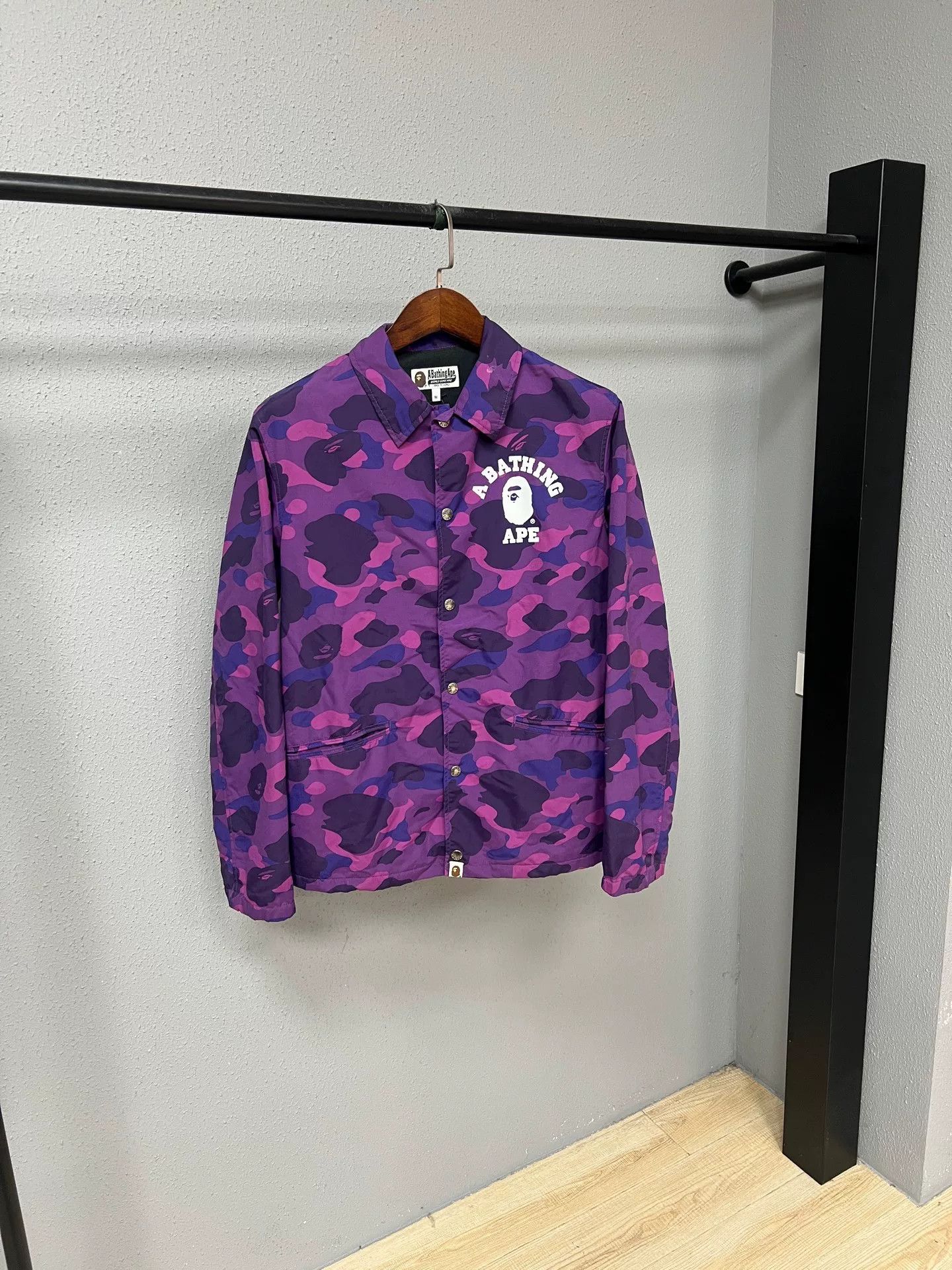 Bape Bape Purple Camo Coach Jacket Size US M / EU 48-50 / 2 - 1 Thumbnail