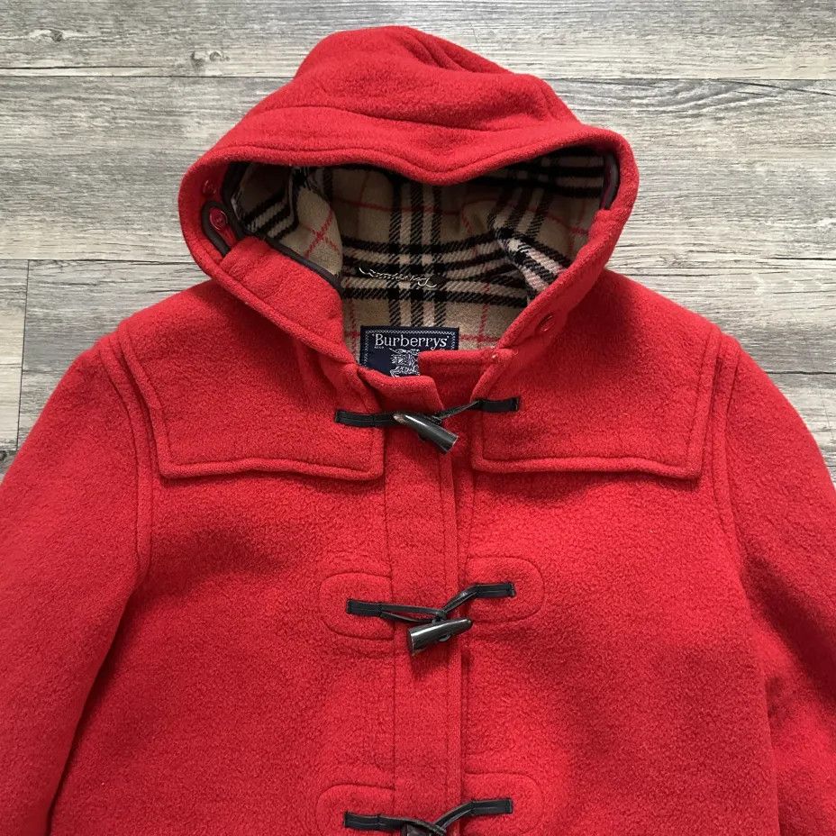 Burberry Burberry Red Wool Pea Coat Speciality Duffle Coating Jacket Size M / US 6-8 / IT 42-44 - 2 Thumbnail