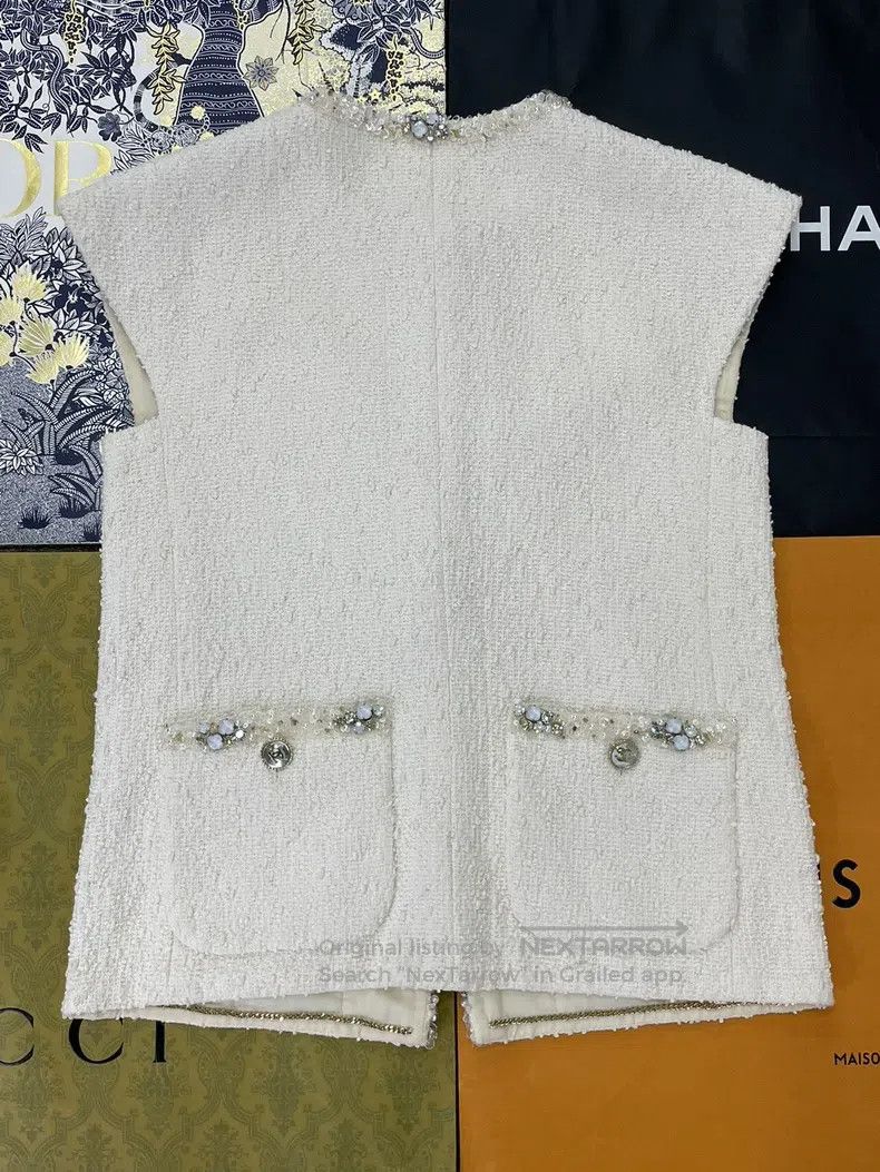 Chanel Chanel Equestrian series white stud beads 6-pocket vest Size XXS / US 00 / IT 34 - 3 Thumbnail