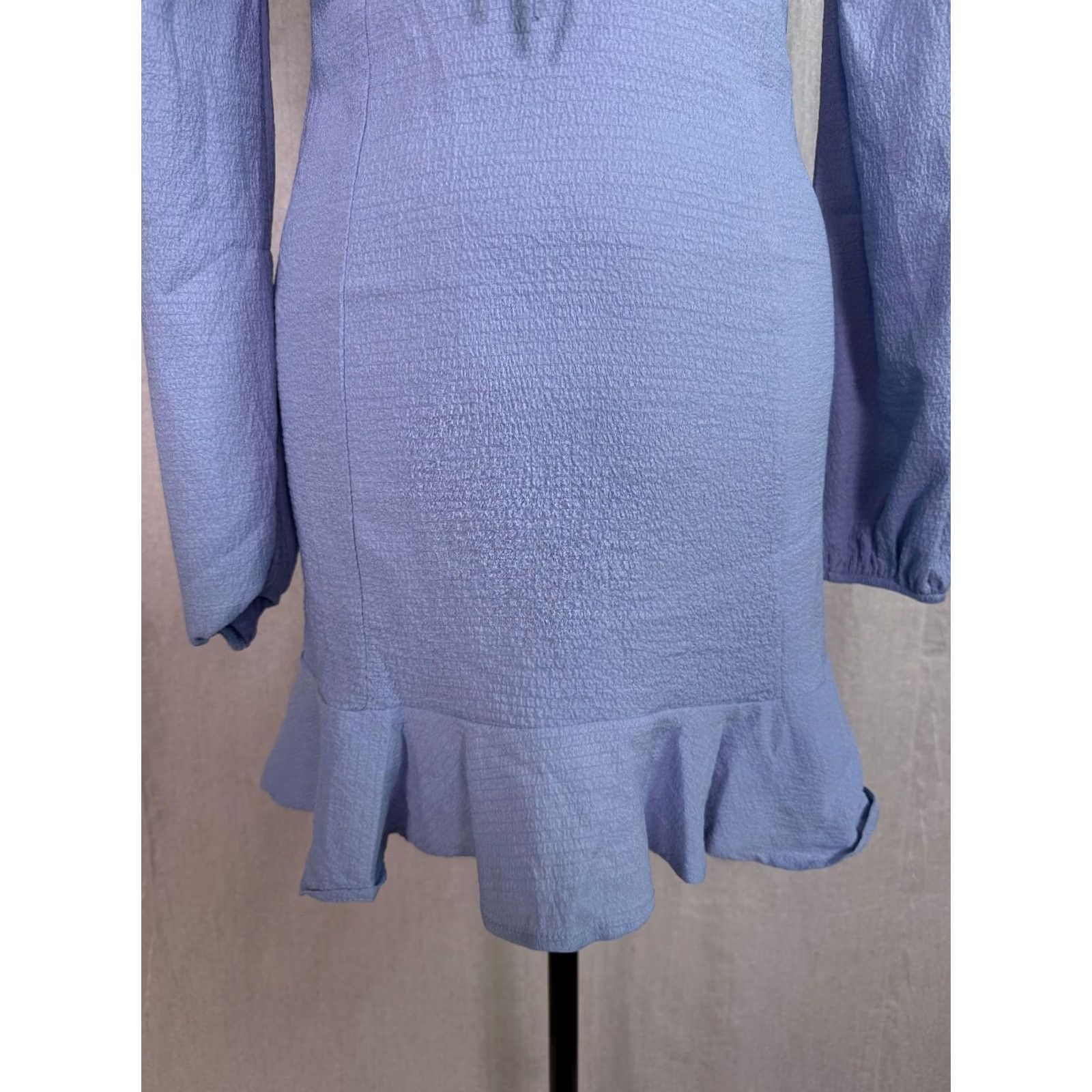 Vintage LA Hearts Womens Mini Dress Small Blue Cottagecore Fit And Flare Tie D910 Size S / US 4 / IT 40 - 3 Thumbnail