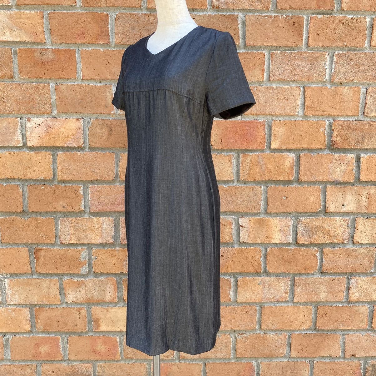 Zucca ZUCCA Dark Denim V-Neck Dress Size M / US 6-8 / IT 42-44 - 3 Thumbnail