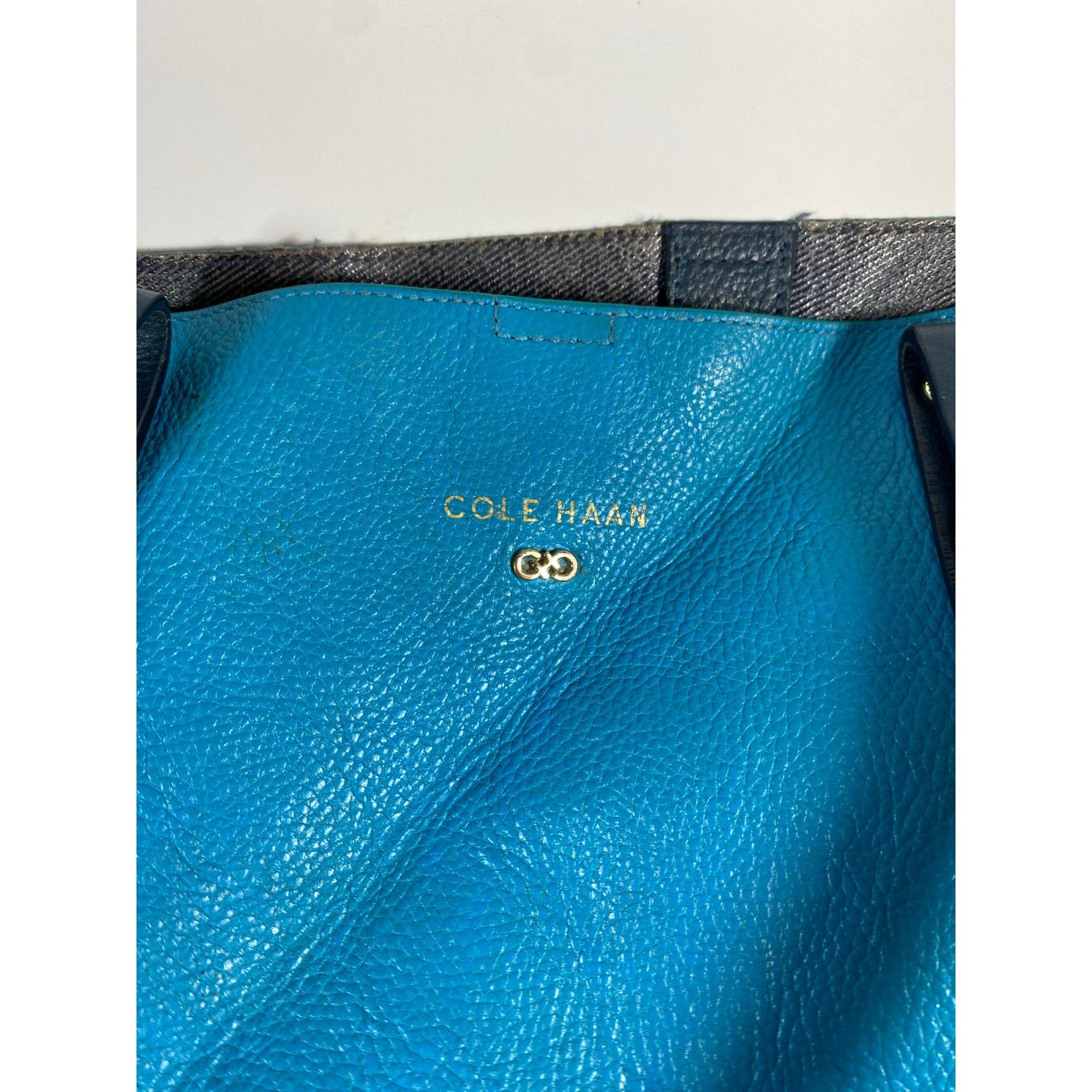 Cole Haan Cole Haan Leather Tote Blue Size ONE SIZE - 3 Thumbnail