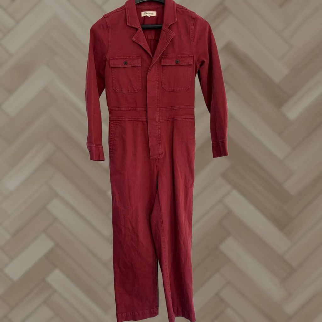 Madewell VINTAGE MADEWELL Maroon Canvas Jump Suit Full Body Work Pants Women's sz 2 Size 26" / US 2 / IT 38 - 1 Thumbnail