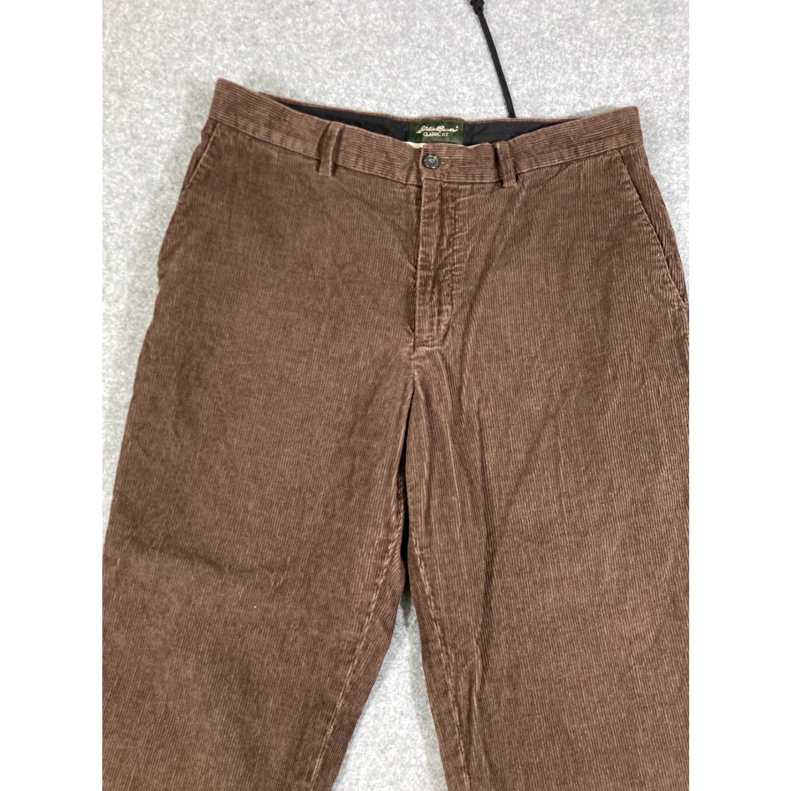 Eddie Bauer Eddie Bauer Corduroy Chino Pants Mens 35X30 Brown Classic Fit Straight Leg Size US 35 - 2 Thumbnail