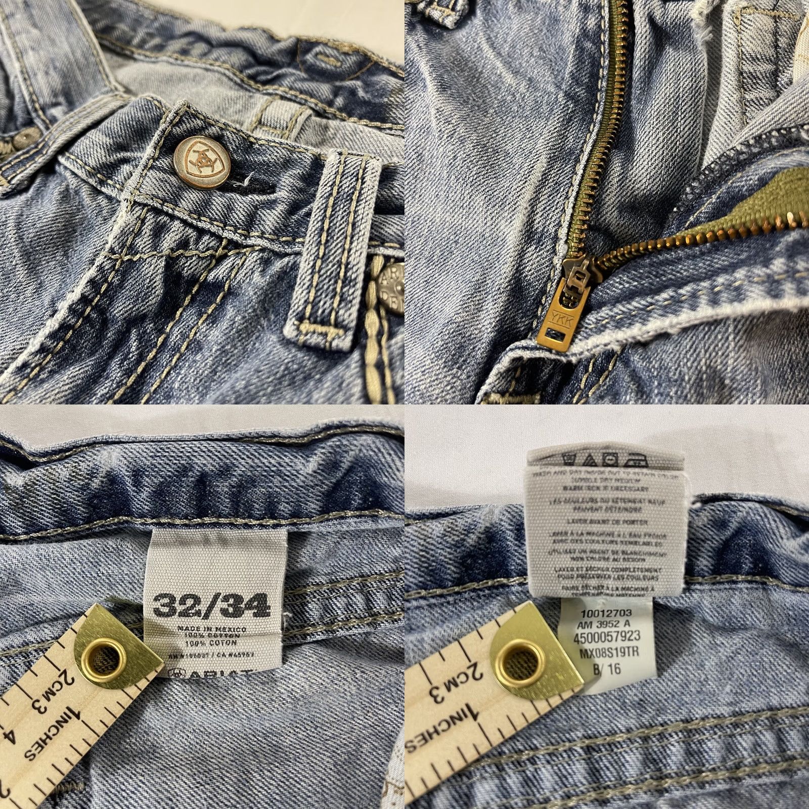 Ariat Ariat Jeans DISTRESSED Slim Straight 100% Cotton 10012703 Jeans Men 32x34 Blue Denim Slim Distressed Modern 90s Mens Size US 30 / EU 46 - 8 Thumbnail