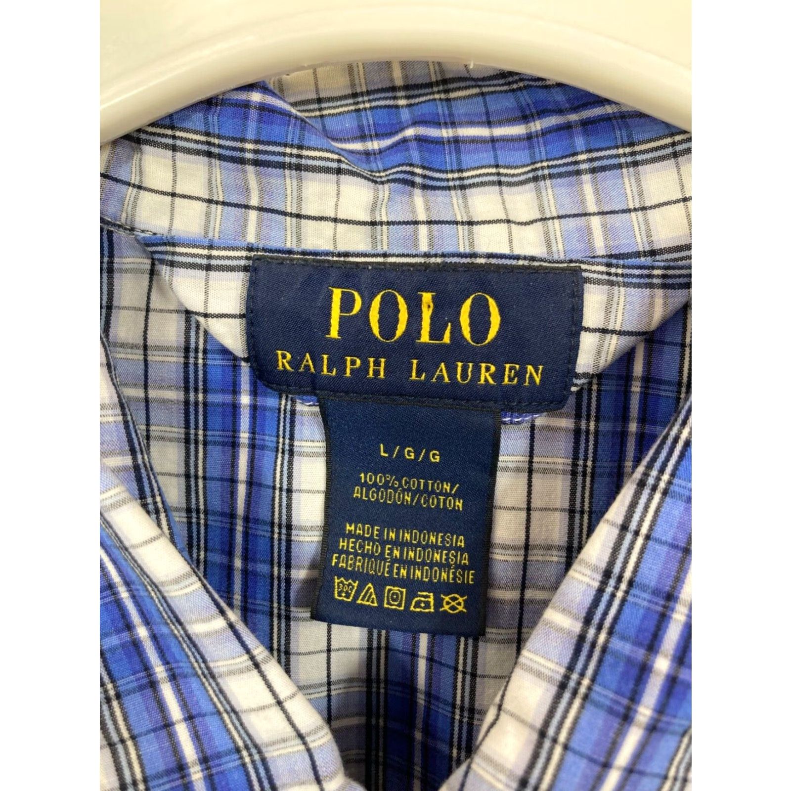 Ralph Lauren Ralph Lauren Mens Large Blue Plaid Shirt Short Sleeve Size US L / EU 52-54 / 3 - 3 Thumbnail
