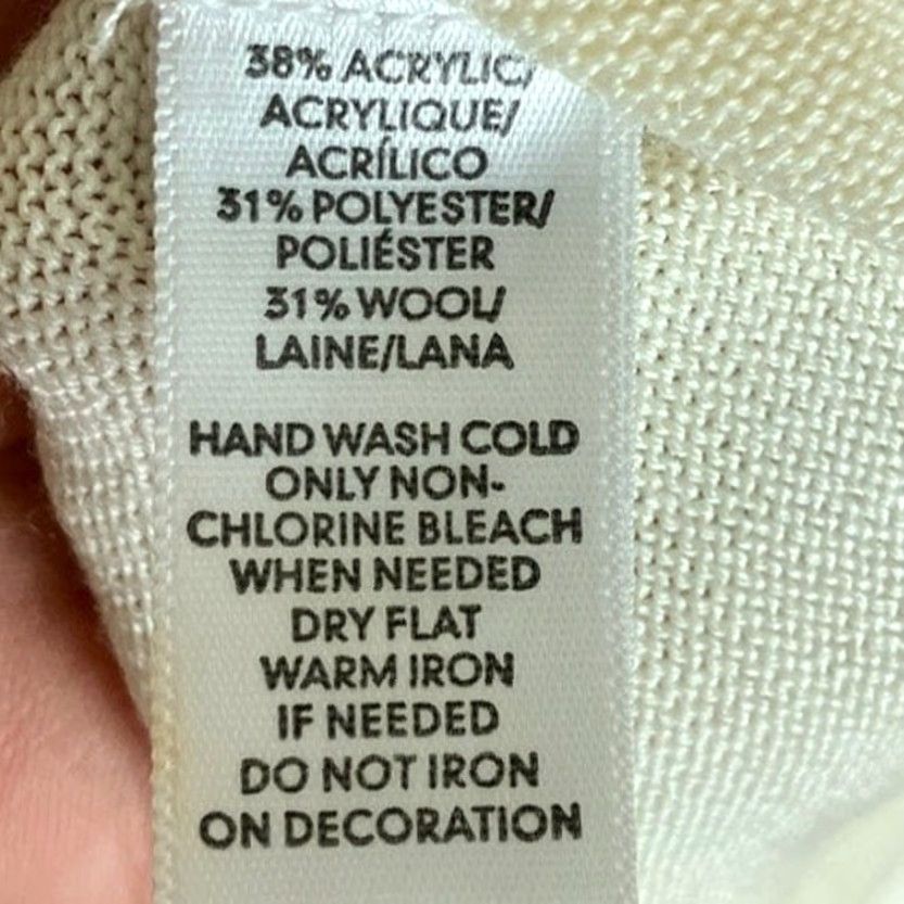 Ann Taylor Ann Taylor LOFT Womens Sweater Cream Gold Jeweled Wool Blend M 3/4 Sleeve Long Sleeve Pullover Casual Workwear Womens Size M / US 6-8 / IT 42-44 - 7 Thumbnail