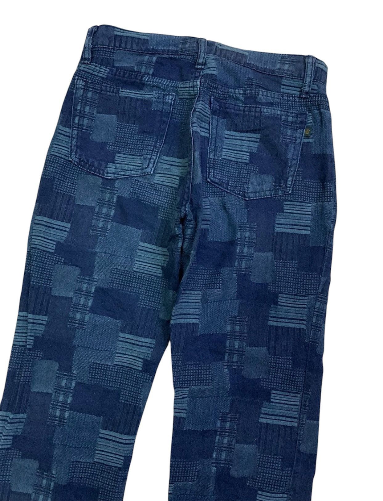 Indigo Vintage Japanese Flare Indigo Blue Patchwork Pant Size 26" / US 2 / IT 38 - 4 Thumbnail