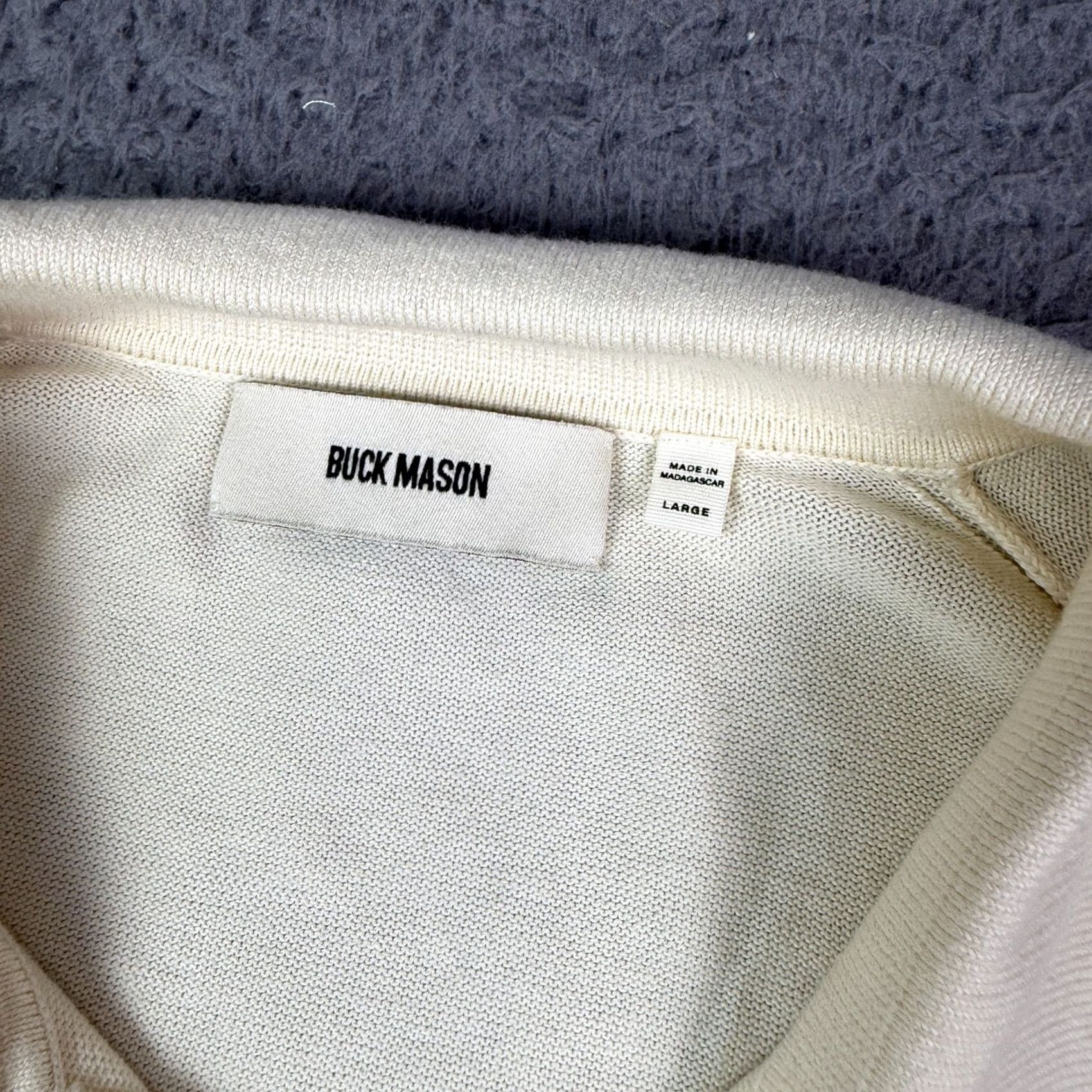 Mason's VINTAGE Buck Mason Cashmere Sweater Polo Shirt Mens L Sand Cream Long Sleeve Lightweight Size US L / EU 52-54 / 3 - 3 Thumbnail