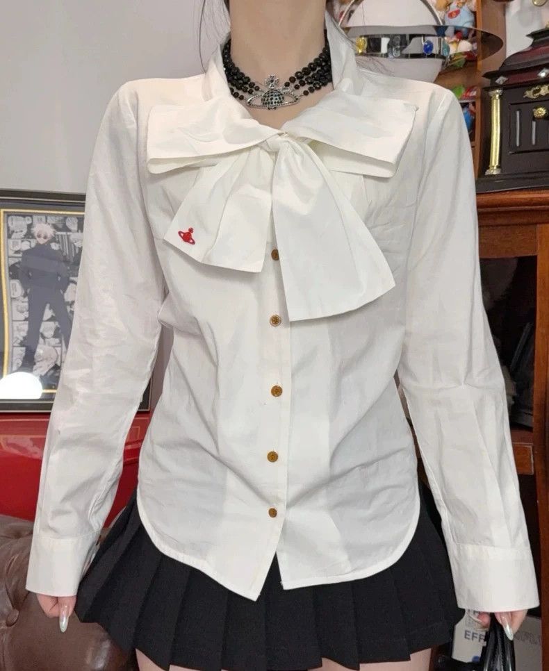 Vivienne Westwood Vivienne Westwood size2 White bow tie shirt Size M / US 6-8 / IT 42-44 - 6 Thumbnail