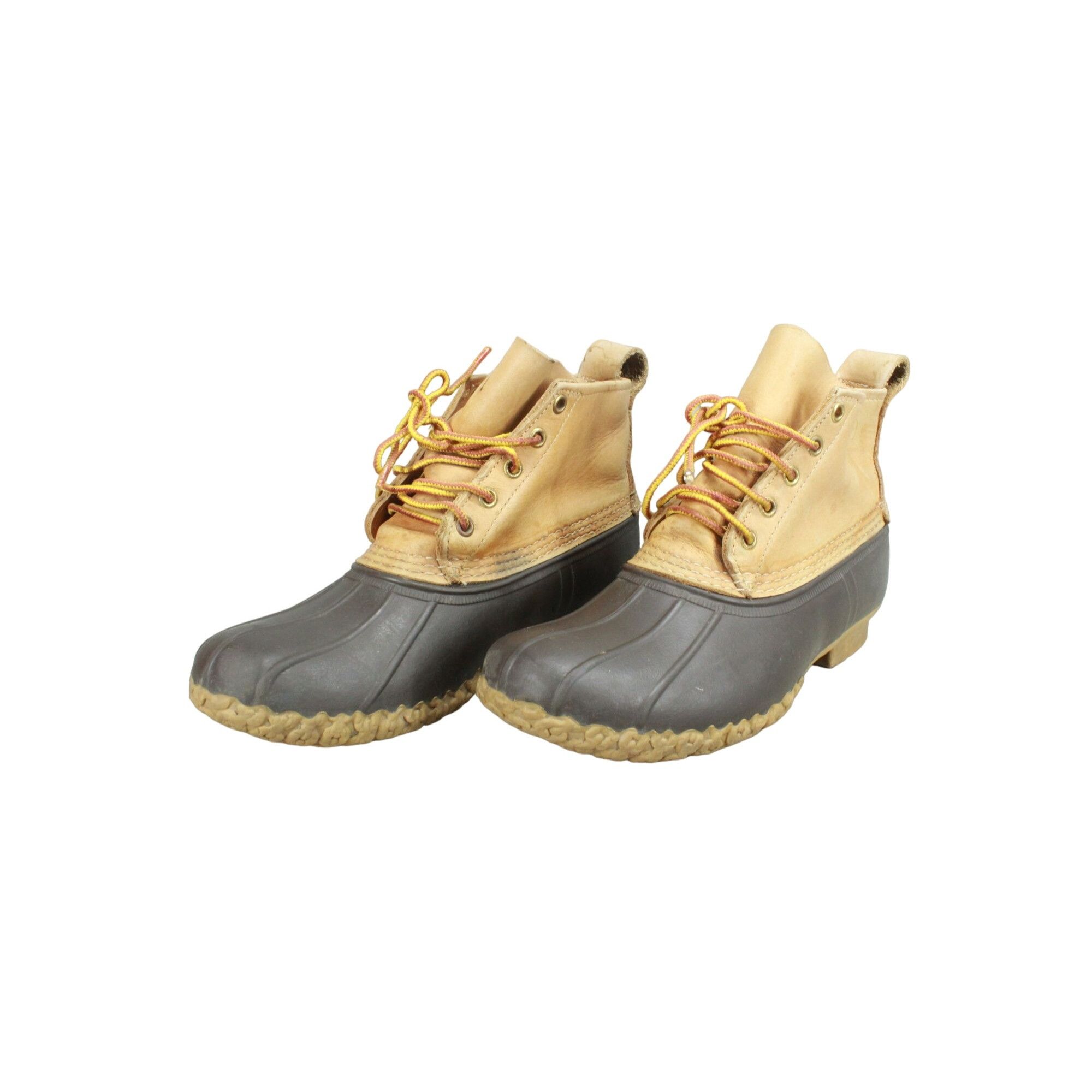 LL Bean Women's Leather Lace Up Unlined Ankle Duck Boots