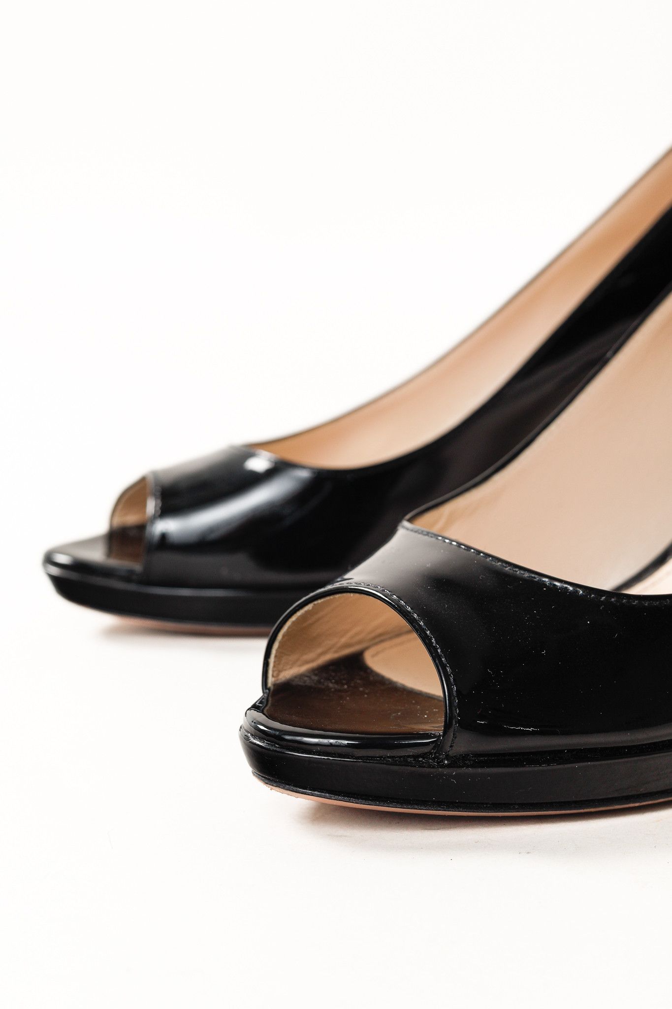 Prada Prada Nero Vernice Peep-Toe Platform Pumps Size US 10.5 / IT 40.5 - 7 Thumbnail