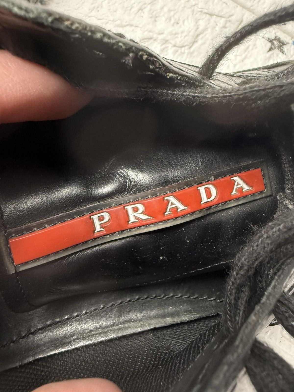 Prada Prada leather sneakers with side logo US7 UK5.5 EUR40 Black Size US 7 / EU 40 - 11 Thumbnail