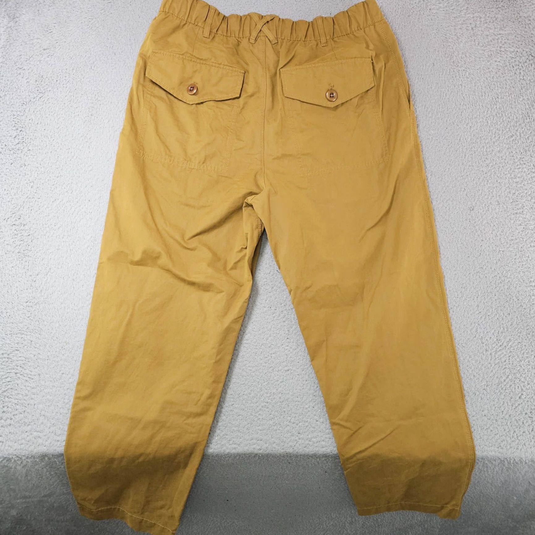 Alex Mill ALEX MILL Chino Pants Mens M Brown Elastic Waist Drawstring Casual 37 in Inseam 25 in Pockets Pleated Front Button Relaxed Straight Vintage: No Size US 31 - 7 Thumbnail
