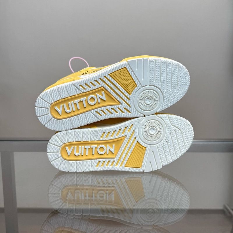Louis Vuitton Louis Vuitton Yellow White Low-Top Sneakers - Size US 9 / EU 42 - 4 Thumbnail