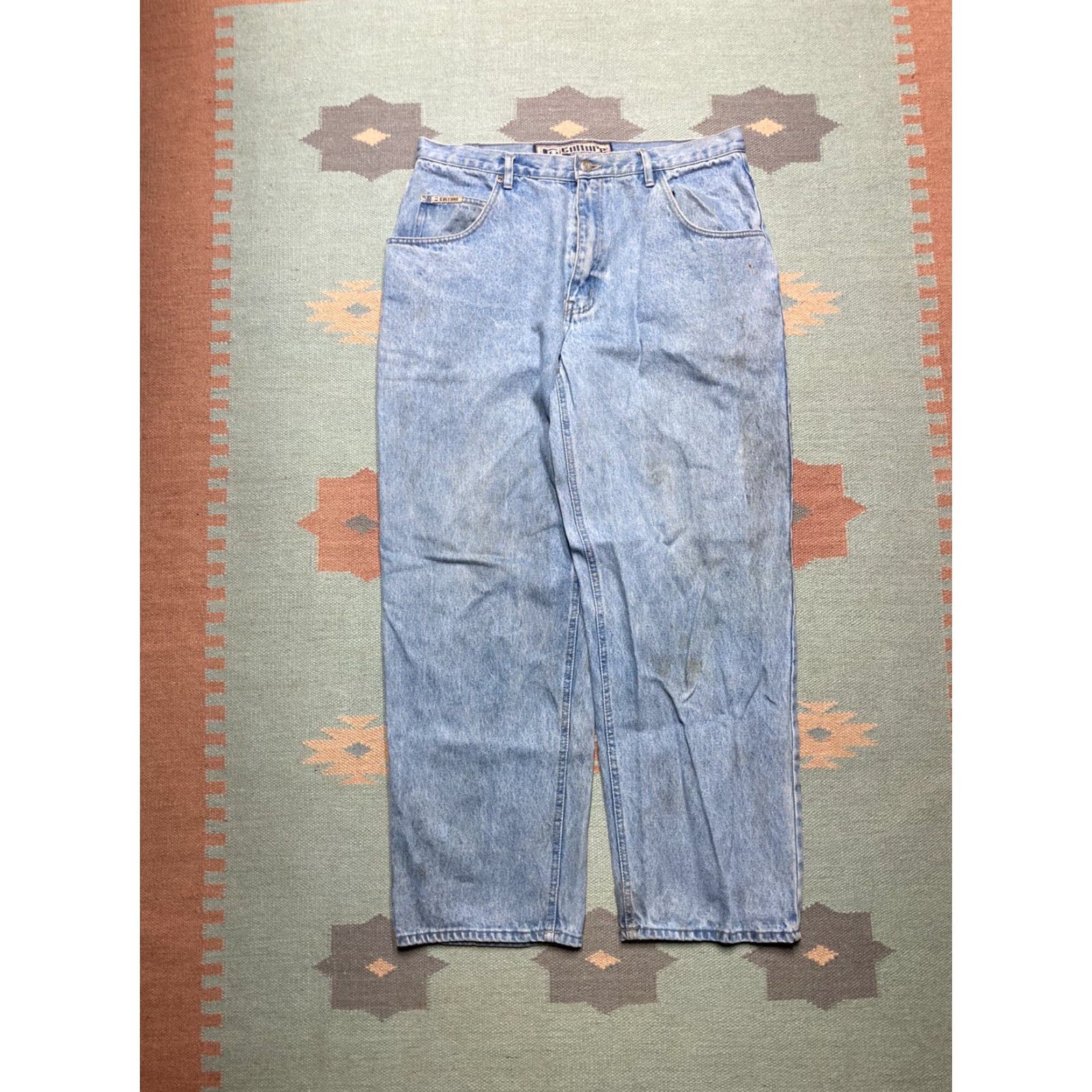 Vintage VINTAGE Culture Jeans Men 36x31 Blue Distressed Wide-Leg Grunge Skater 90s 2000s Jeans Size US 36 / EU 52 - 7 Thumbnail