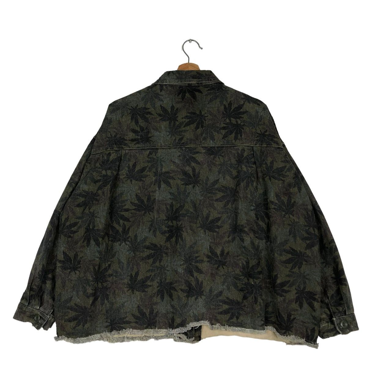 Hysteric Glamour 🔥VINTAGE BIKER JACKET JAPANESE TRADITIONAL LEAVES OVERPRINT Size US M / EU 48-50 / 2 - 8 Thumbnail