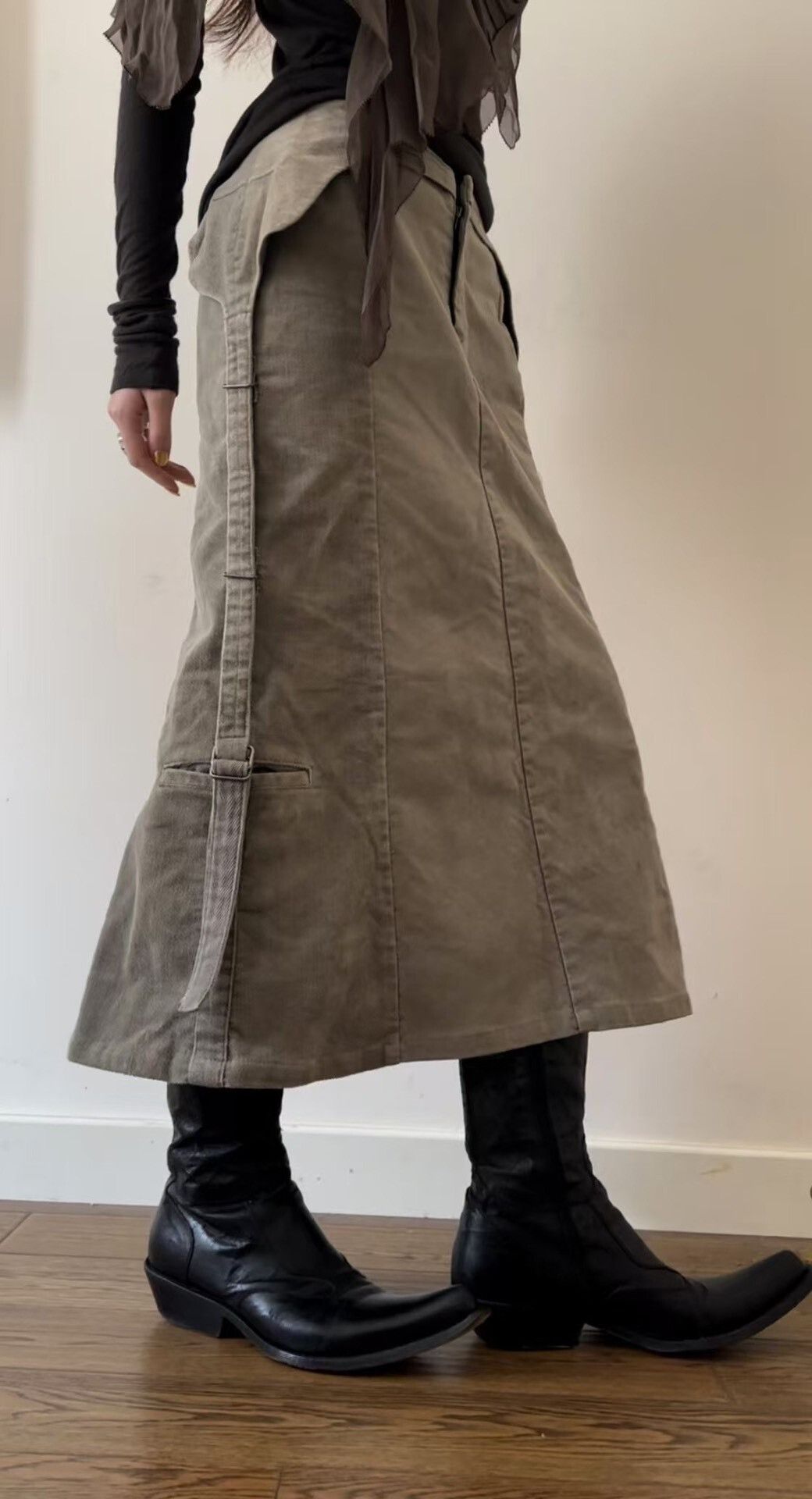 Comme des Garcons Deconstructed Work Skirt with Adjustable Length Size 28" / US 6 / IT 42 - 1 Thumbnail