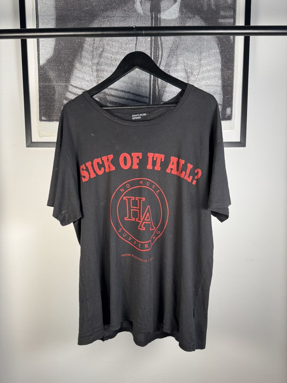 Enfants Riches Deprimes ICONIC GRAIL 💉 2022 "SICK OF IT ALL" HEROIN ANONYMOUS SHIRT Size US XL / EU 56 / 4 - 1 Thumbnail